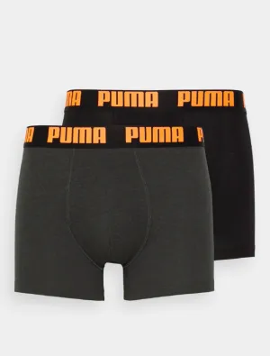 521015001049, Puma, Men's 2Pk Boxers - Black Ultra Orange Combo