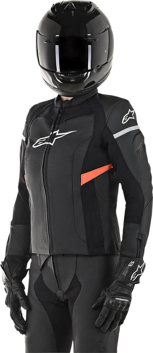 ALPINESTARS Stella Kira Leather Jacket - Black/Red - US 8 / EU 44 3112019-1030-44