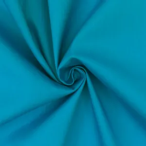 Aquatic Turquoise Solid Stretch Cotton Poplin Woven Fabric