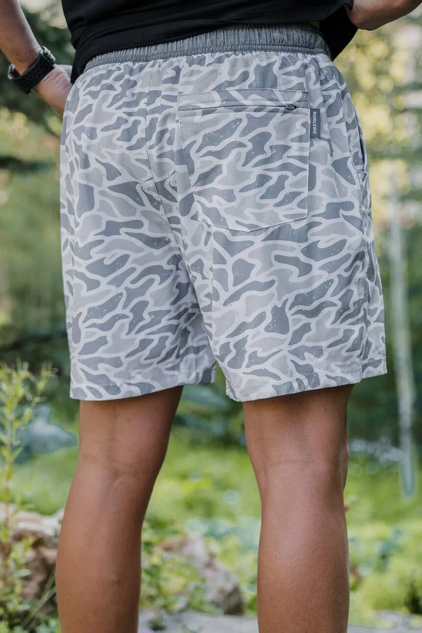 Athletic Short - White Camo - Grey Liner