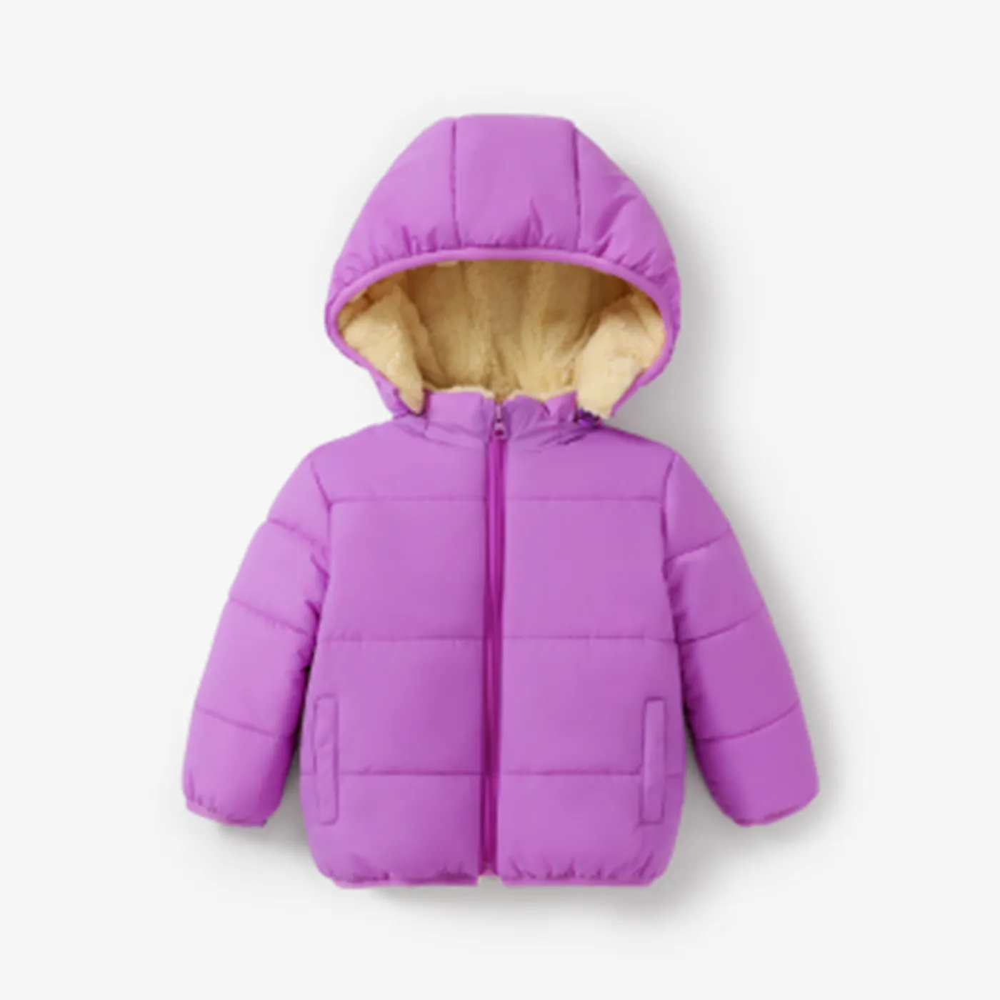 Baby / Toddler Causal Fluff Solid Long-sleeve Hooded Coat