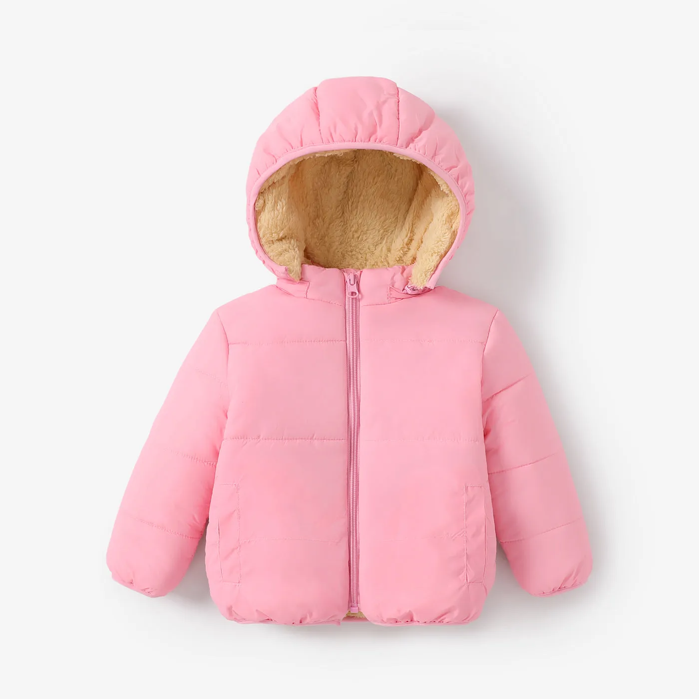 Baby / Toddler Causal Fluff Solid Long-sleeve Hooded Coat