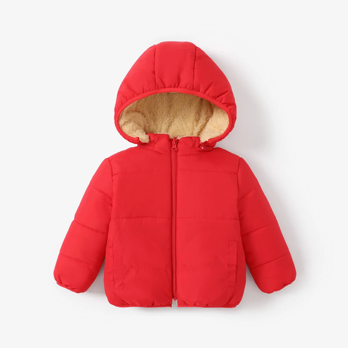 Baby / Toddler Causal Fluff Solid Long-sleeve Hooded Coat