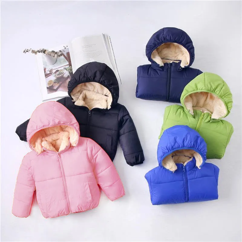 Baby / Toddler Causal Fluff Solid Long-sleeve Hooded Coat