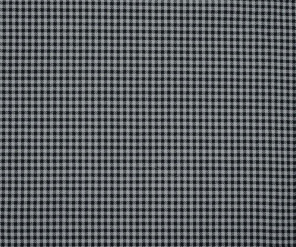 Black-Light Gray Wool Polyester Gingham Woven Shirting Fabric