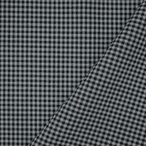 Black-Light Gray Wool Polyester Gingham Woven Shirting Fabric