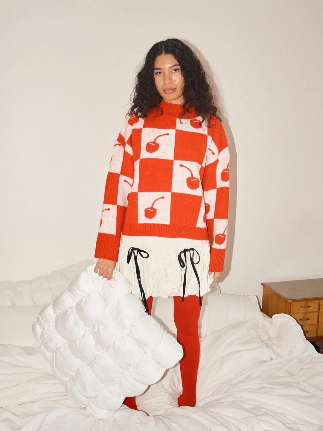 Brooke Sweater - Cherry Check