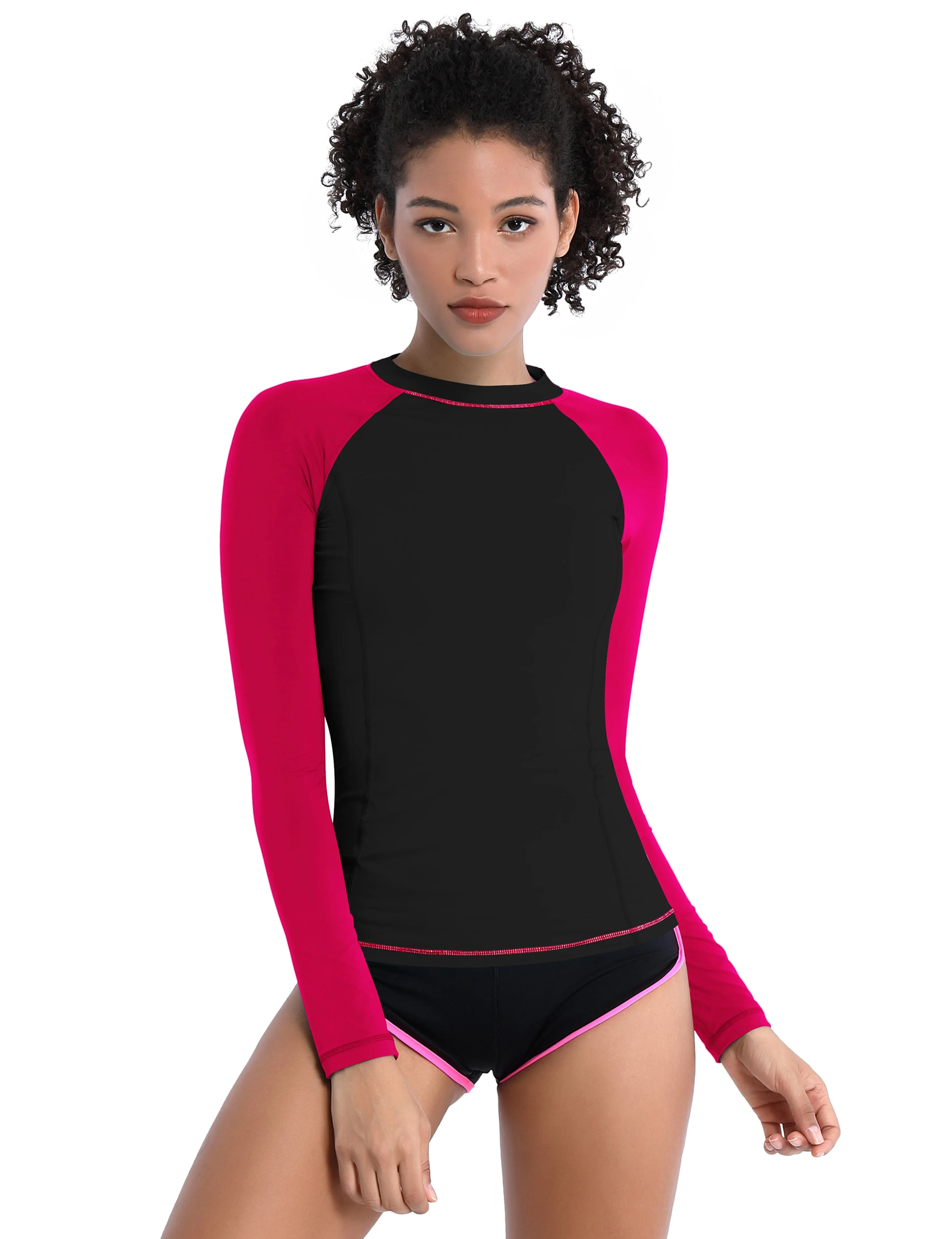 BUBBLELIME 84P/16S Long Sleeve Rashguard for Women Mix Color_yoga