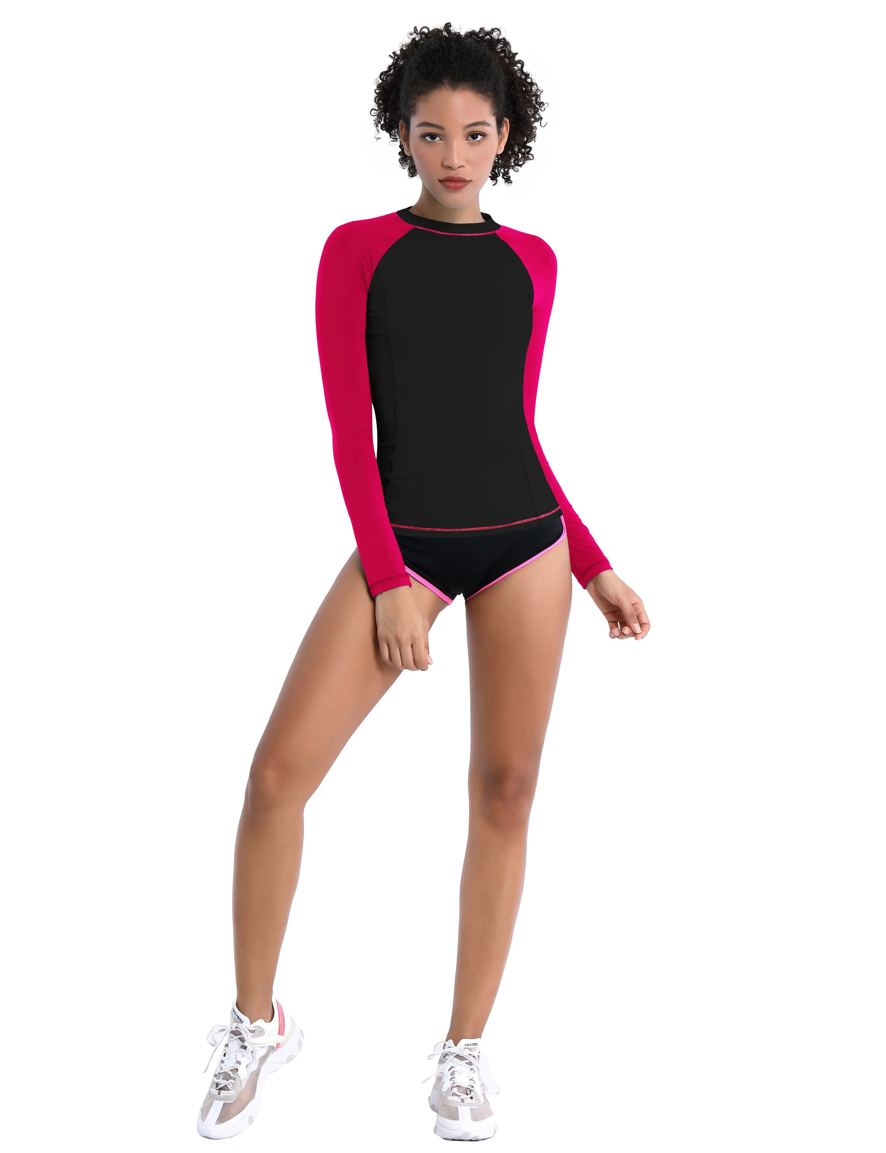 BUBBLELIME 84P/16S Long Sleeve Rashguard for Women Mix Color_yoga