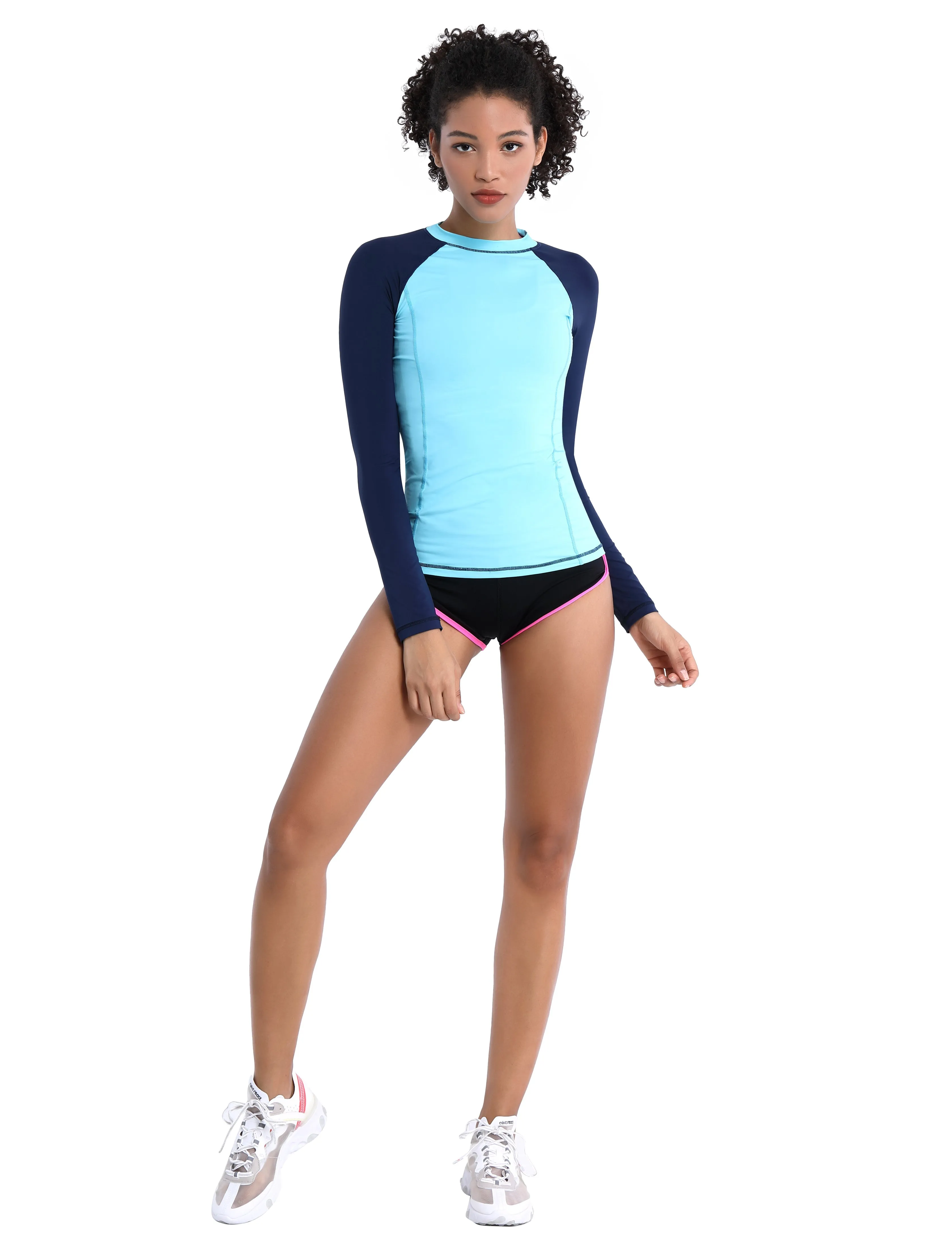 BUBBLELIME 84P/16S Long Sleeve Rashguard for Women Mix Color_yoga