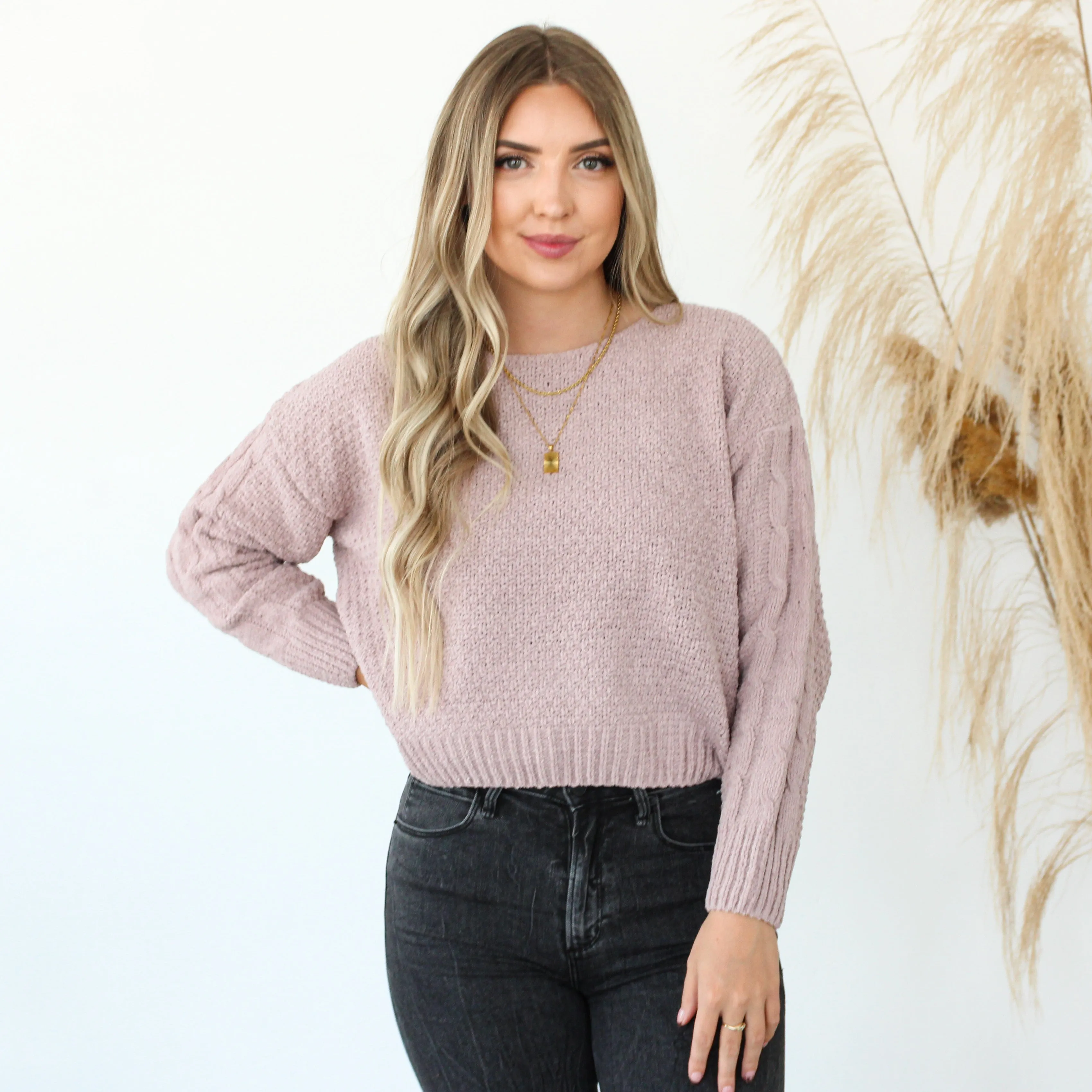 Cable Knit Sleeve Sweater