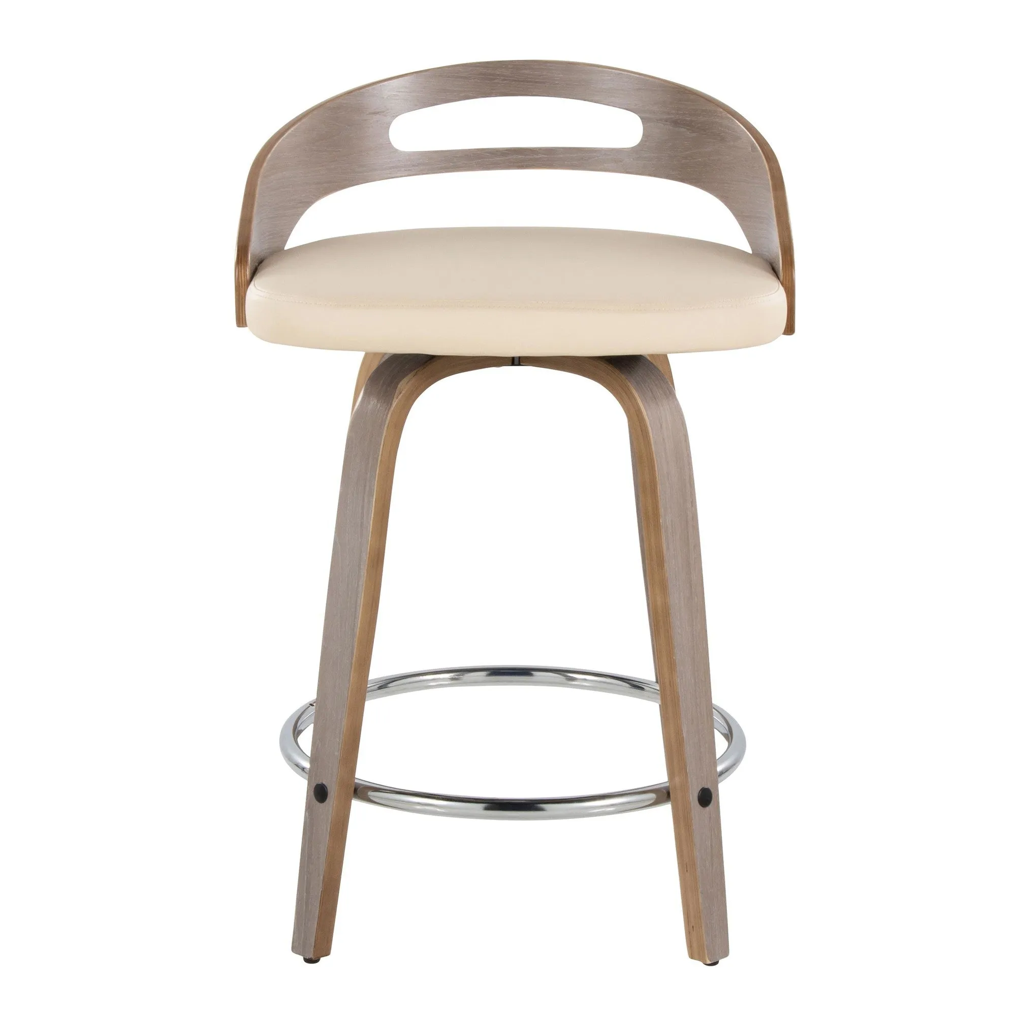 Cassis 24" Fixed-Height Counter Stool - Set of 2 By LumiSource - B24-CASSISPU-GRTZQ2 LGYLGYBK2