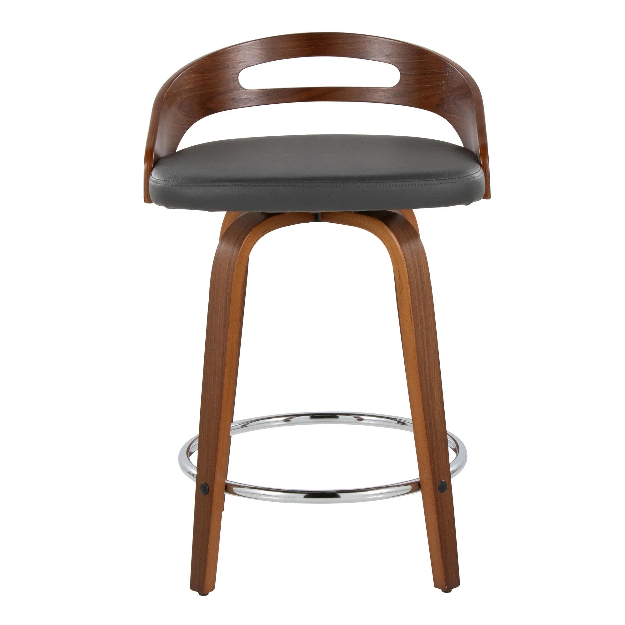 Cassis 24" Fixed-Height Counter Stool - Set of 2 By LumiSource - B24-CASSISPU-GRTZQ2 LGYLGYBK2