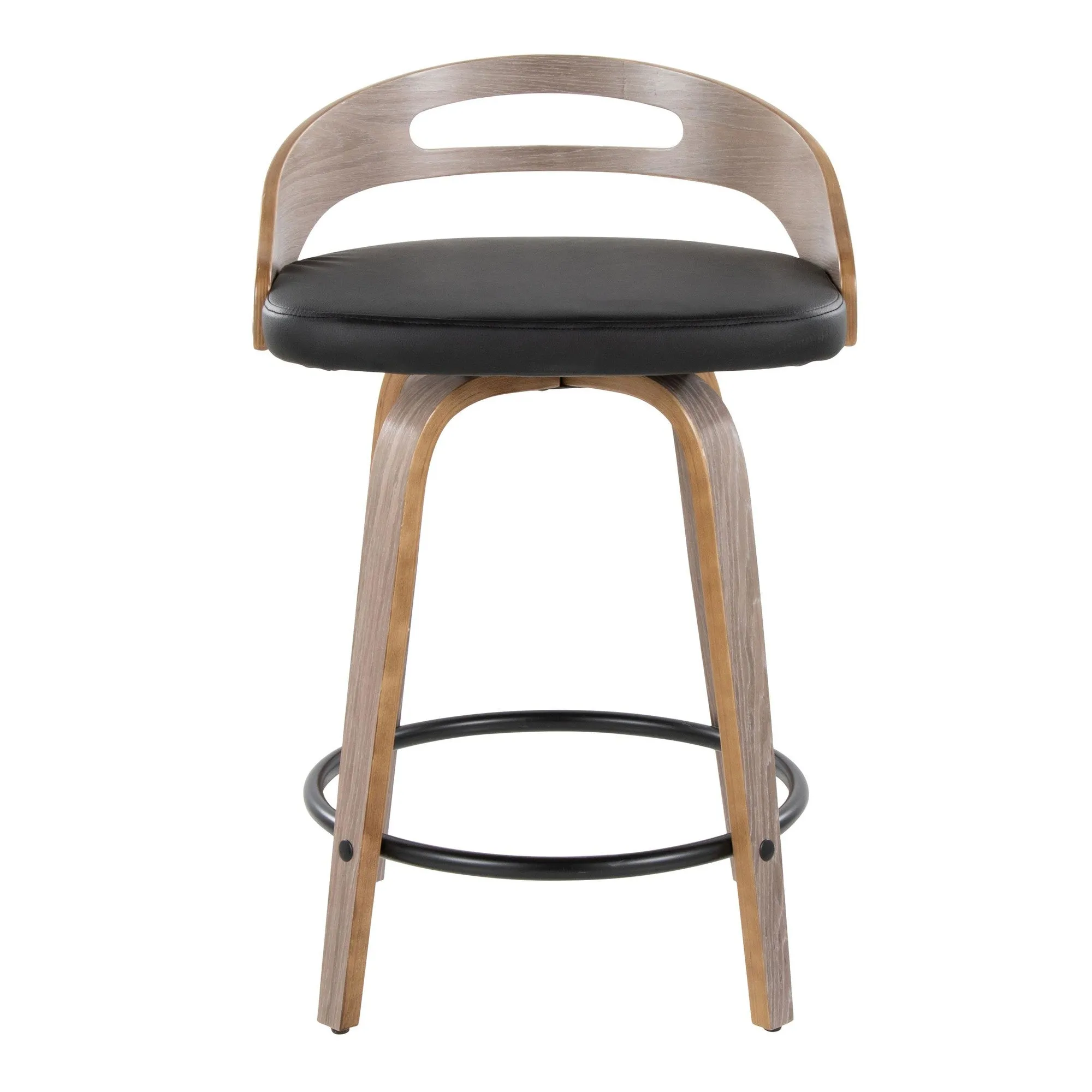 Cassis 24" Fixed-Height Counter Stool - Set of 2 By LumiSource - B24-CASSISPU-GRTZQ2 LGYLGYBK2