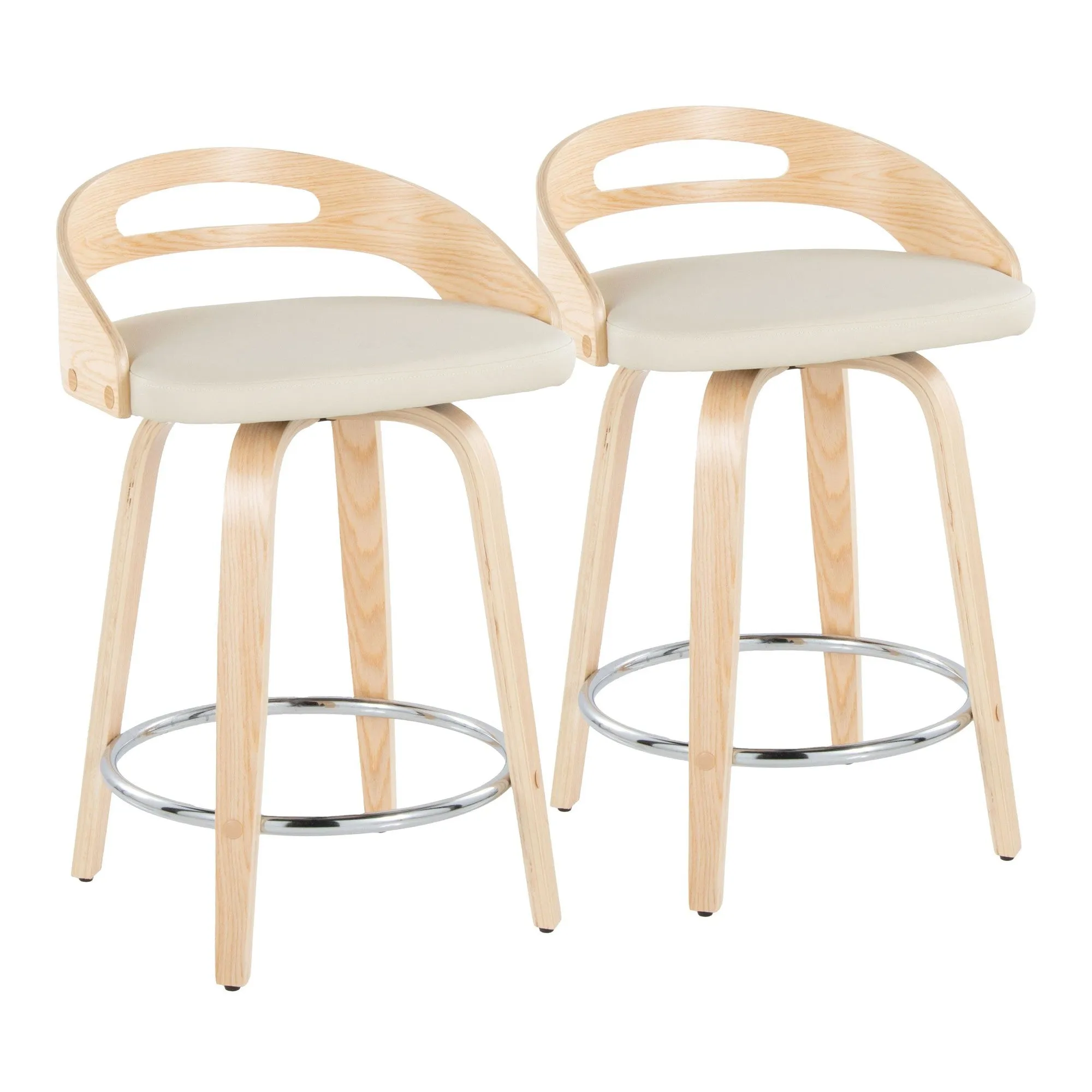 Cassis 24" Fixed-Height Counter Stool - Set of 2 By LumiSource - B24-CASSISPU-GRTZQ2 LGYLGYBK2