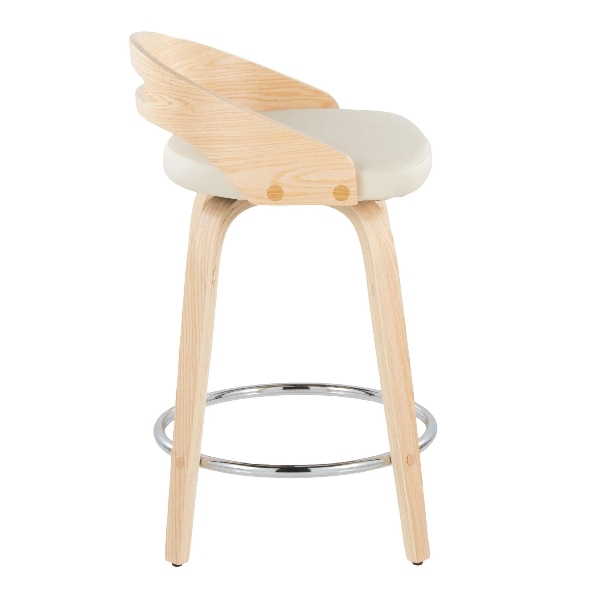 Cassis 24" Fixed-Height Counter Stool - Set of 2 By LumiSource - B24-CASSISPU-GRTZQ2 LGYLGYBK2