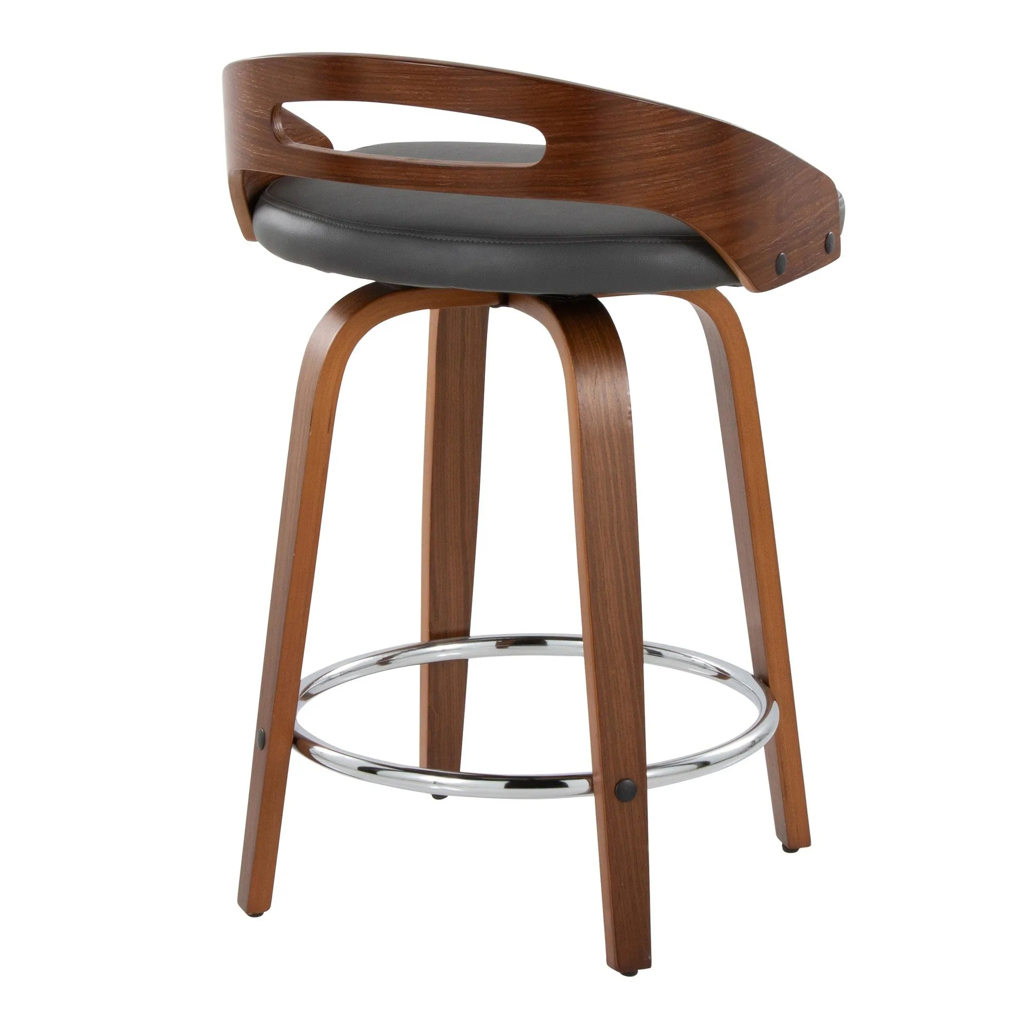 Cassis 24" Fixed-Height Counter Stool - Set of 2 By LumiSource - B24-CASSISPU-GRTZQ2 LGYLGYBK2