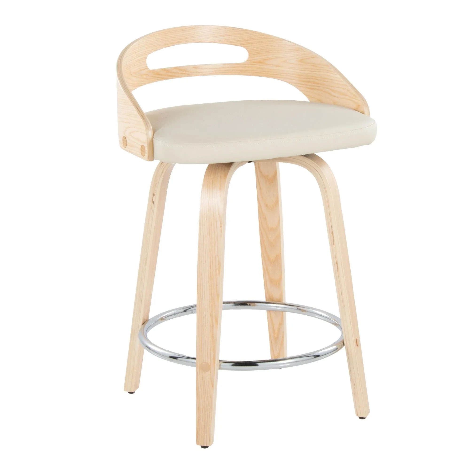 Cassis 24" Fixed-Height Counter Stool - Set of 2 By LumiSource - B24-CASSISPU-GRTZQ2 LGYLGYBK2