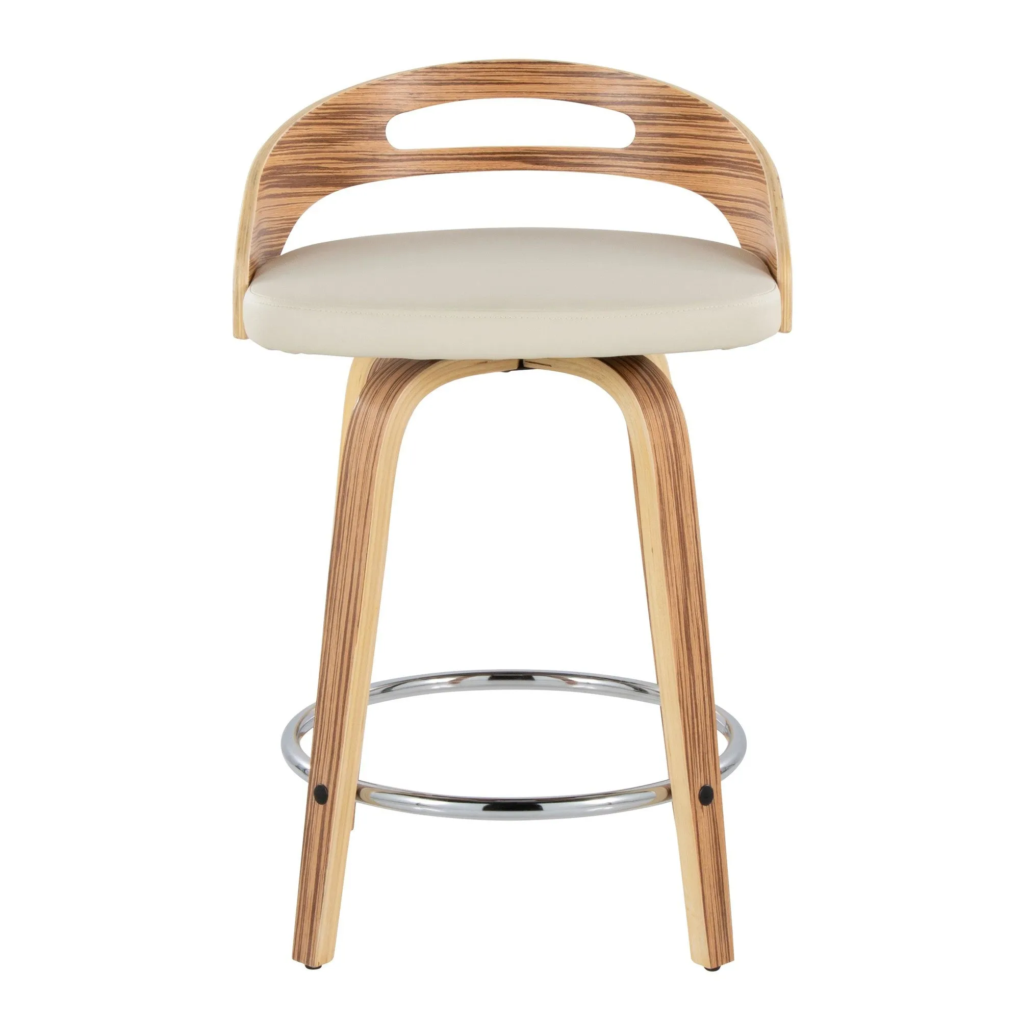 Cassis 24" Fixed-Height Counter Stool - Set of 2 By LumiSource - B24-CASSISPU-GRTZQ2 LGYLGYBK2