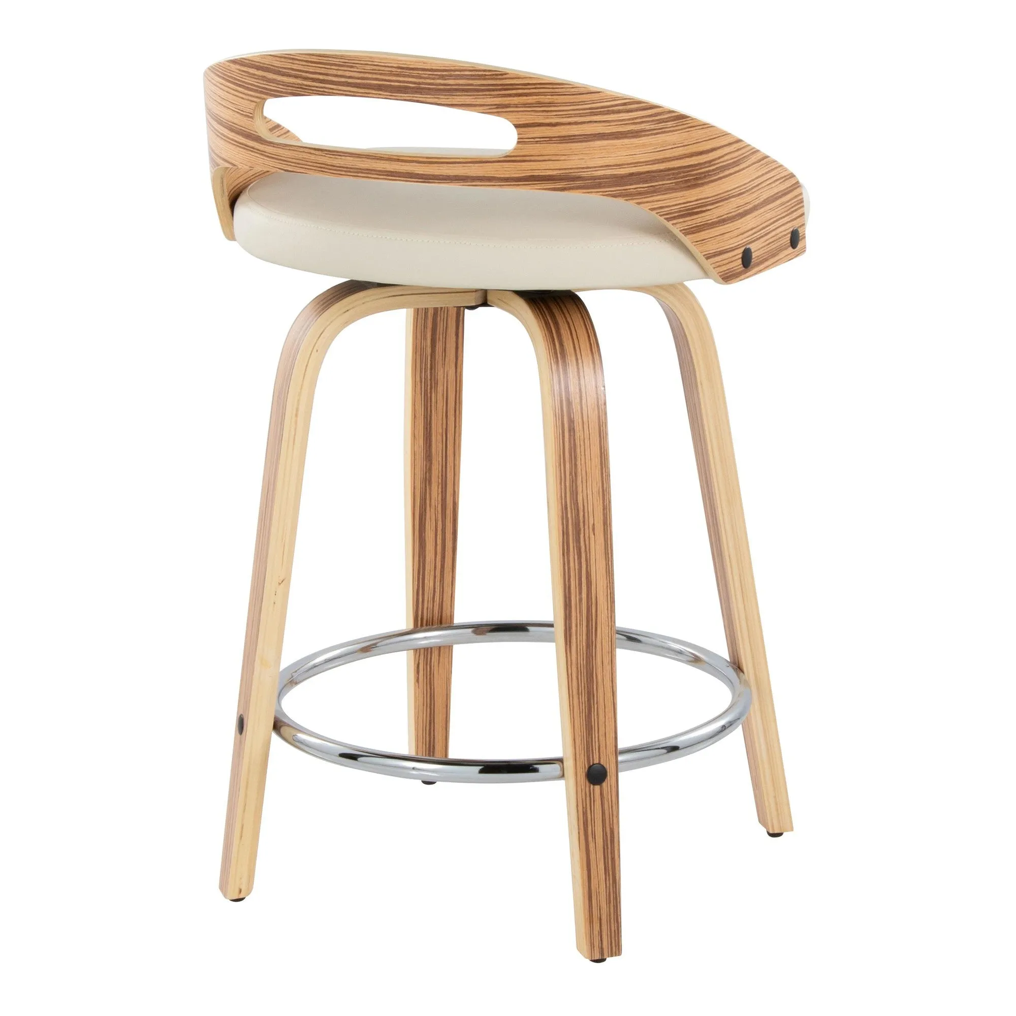 Cassis 24" Fixed-Height Counter Stool - Set of 2 By LumiSource - B24-CASSISPU-GRTZQ2 LGYLGYBK2