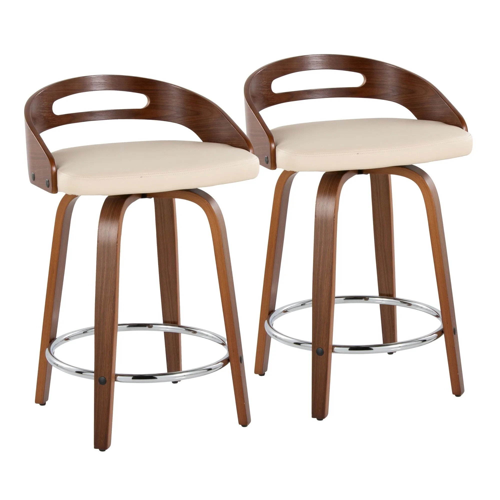 Cassis 24" Fixed-Height Counter Stool - Set of 2 By LumiSource - B24-CASSISPU-GRTZQ2 LGYLGYBK2