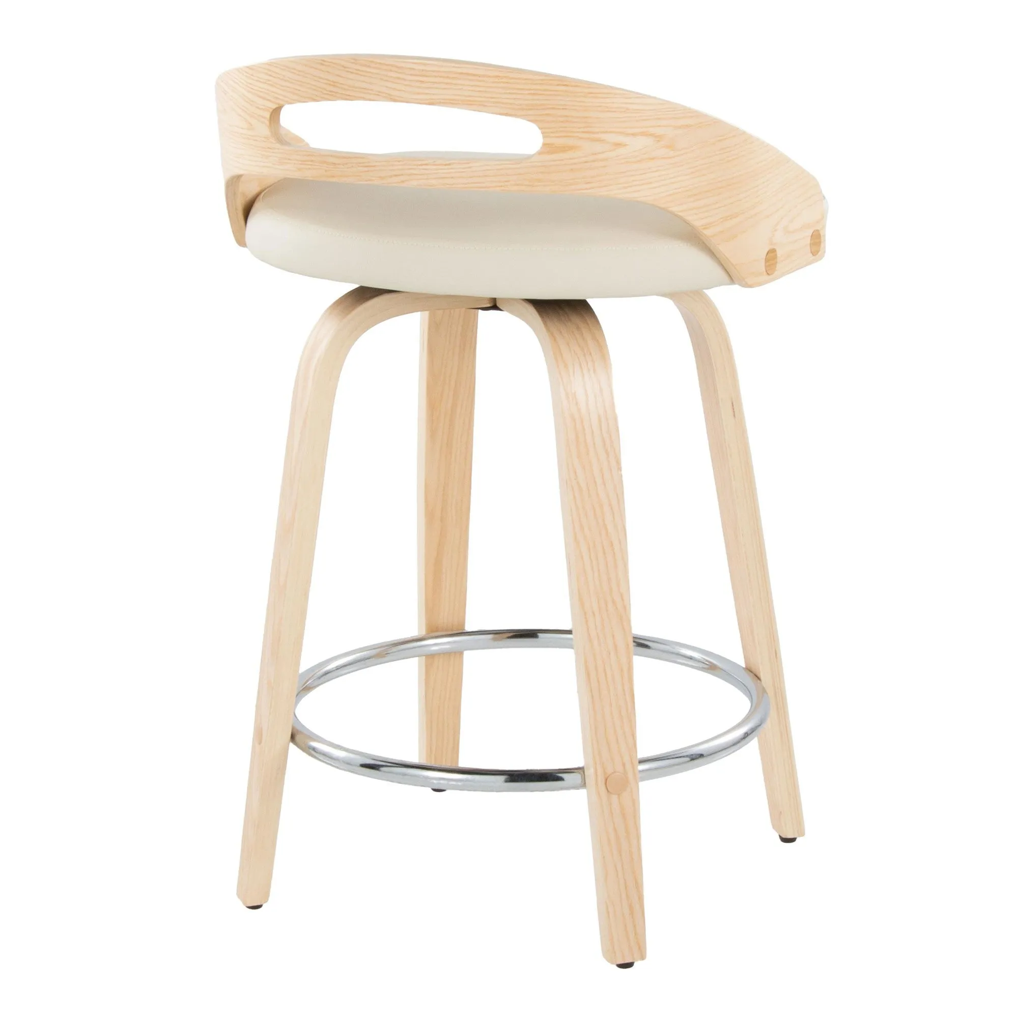 Cassis 24" Fixed-Height Counter Stool - Set of 2 By LumiSource - B24-CASSISPU-GRTZQ2 LGYLGYBK2