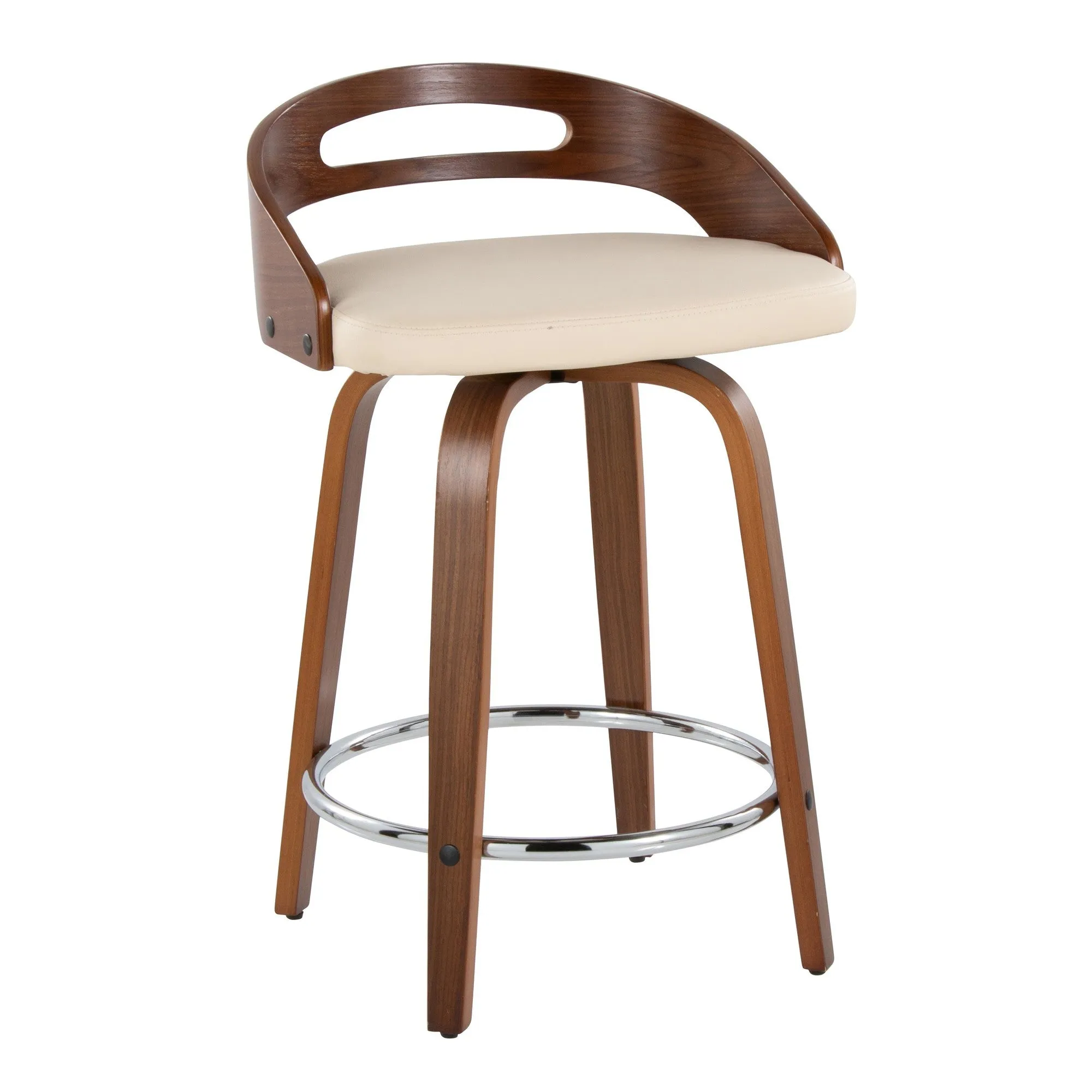 Cassis 24" Fixed-Height Counter Stool - Set of 2 By LumiSource - B24-CASSISPU-GRTZQ2 LGYLGYBK2