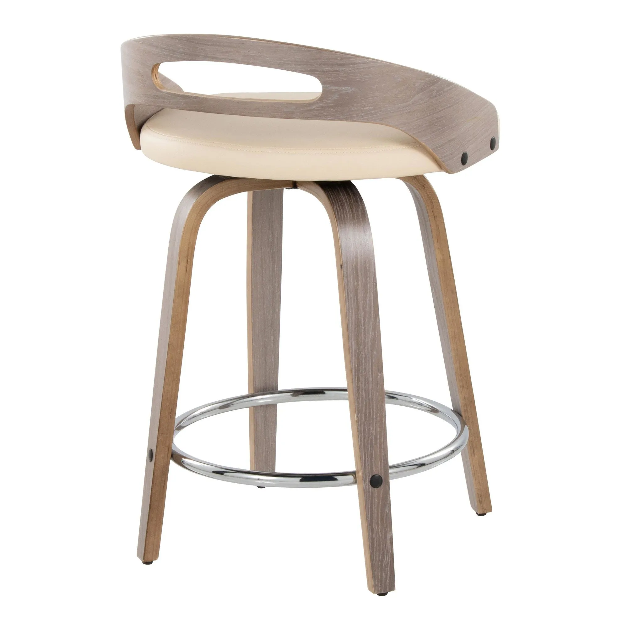 Cassis 24" Fixed-Height Counter Stool - Set of 2 By LumiSource - B24-CASSISPU-GRTZQ2 LGYLGYBK2