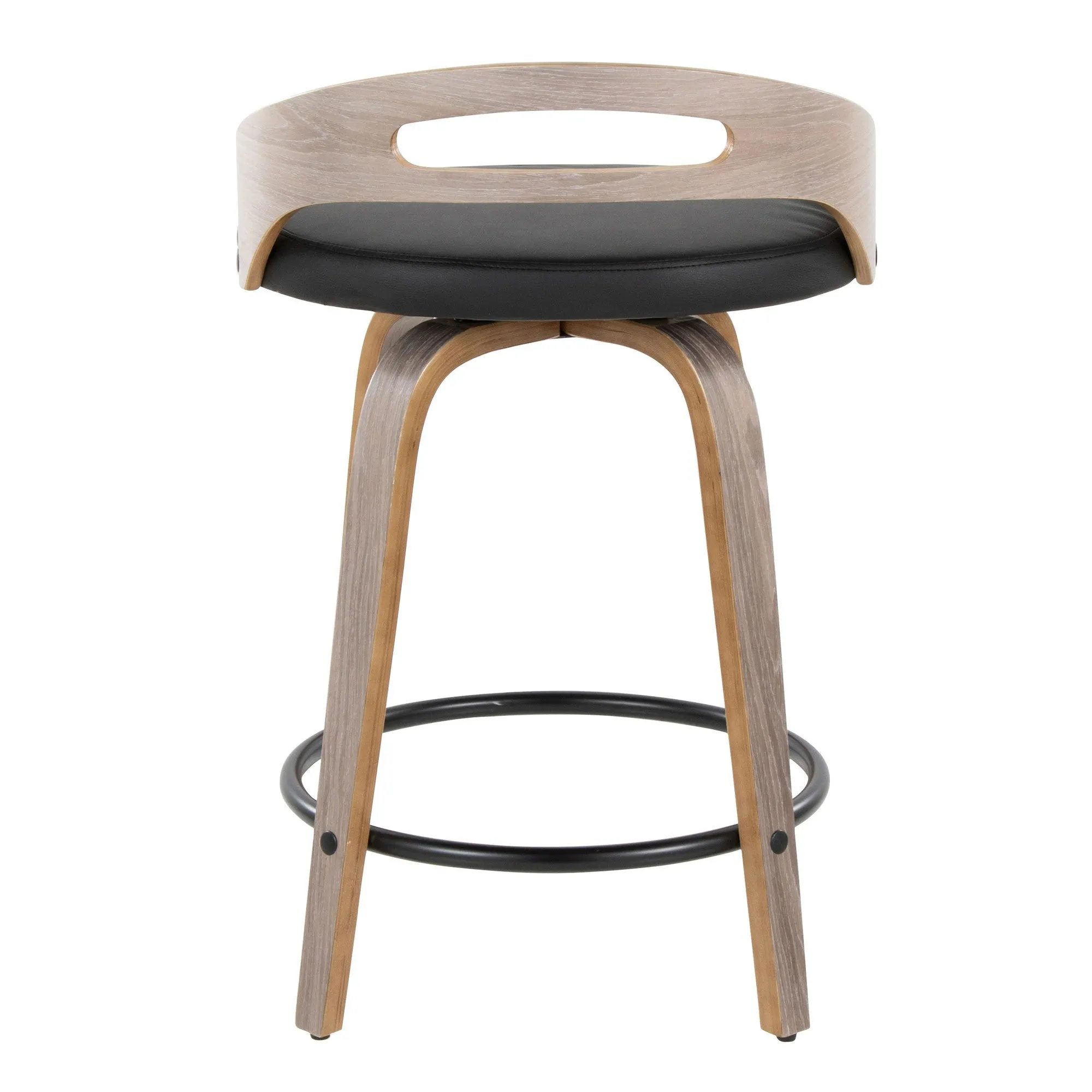 Cassis 24" Fixed-Height Counter Stool - Set of 2 By LumiSource - B24-CASSISPU-GRTZQ2 LGYLGYBK2