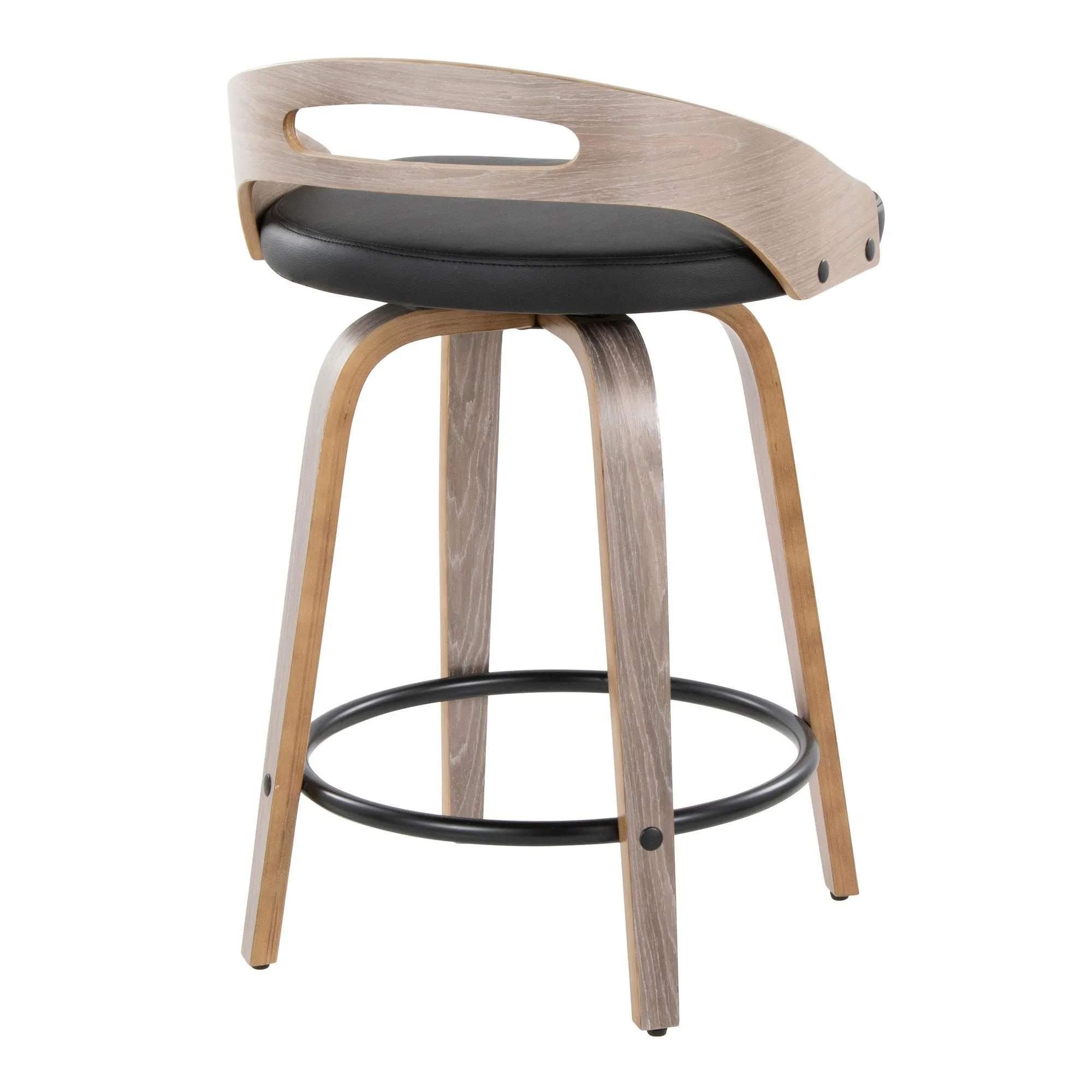 Cassis 24" Fixed-Height Counter Stool - Set of 2 By LumiSource - B24-CASSISPU-GRTZQ2 LGYLGYBK2