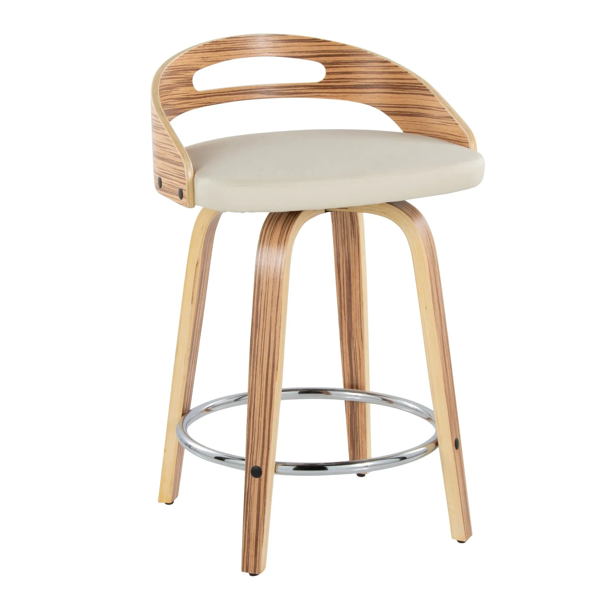 Cassis 24" Fixed-Height Counter Stool - Set of 2 By LumiSource - B24-CASSISPU-GRTZQ2 LGYLGYBK2