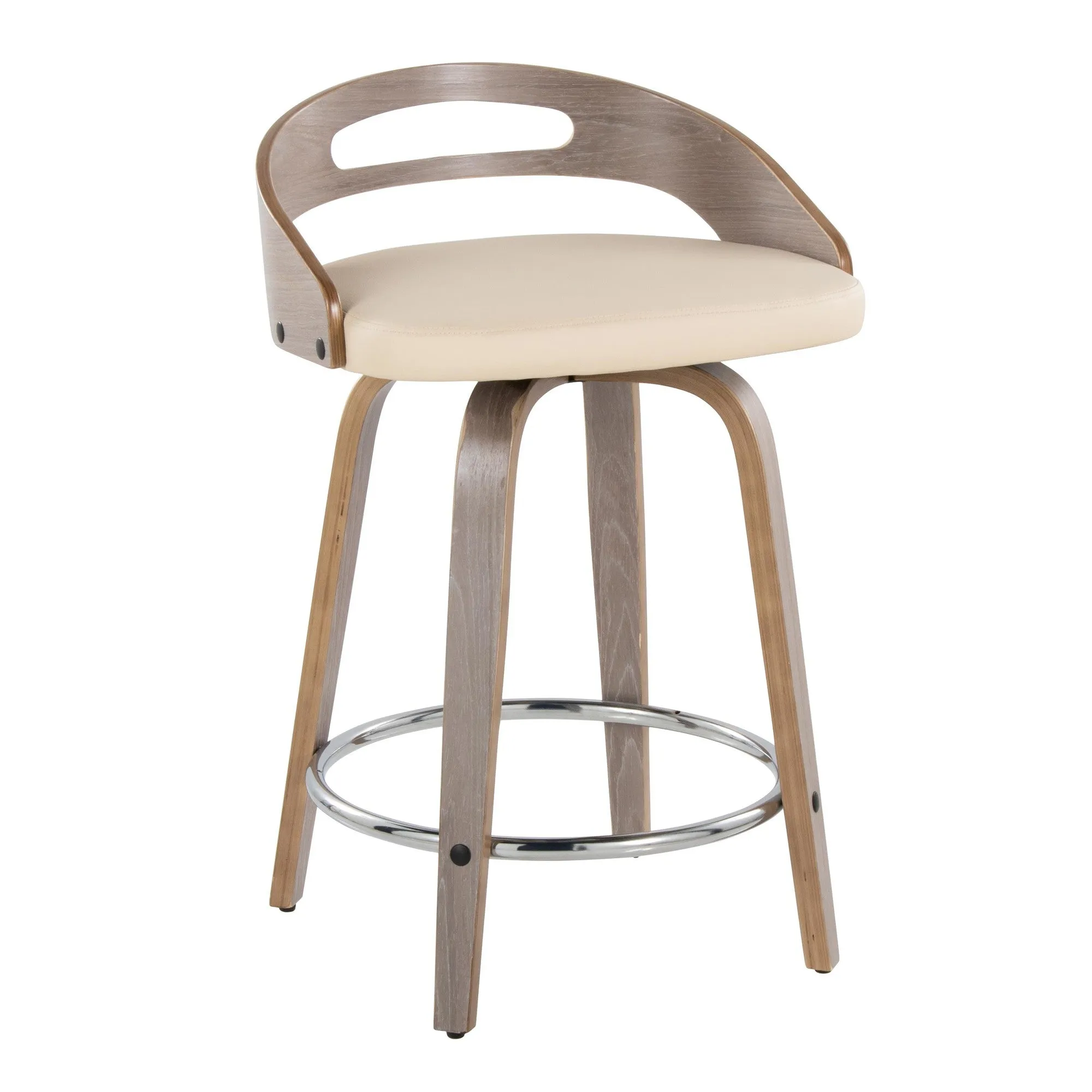 Cassis 24" Fixed-Height Counter Stool - Set of 2 By LumiSource - B24-CASSISPU-GRTZQ2 LGYLGYBK2