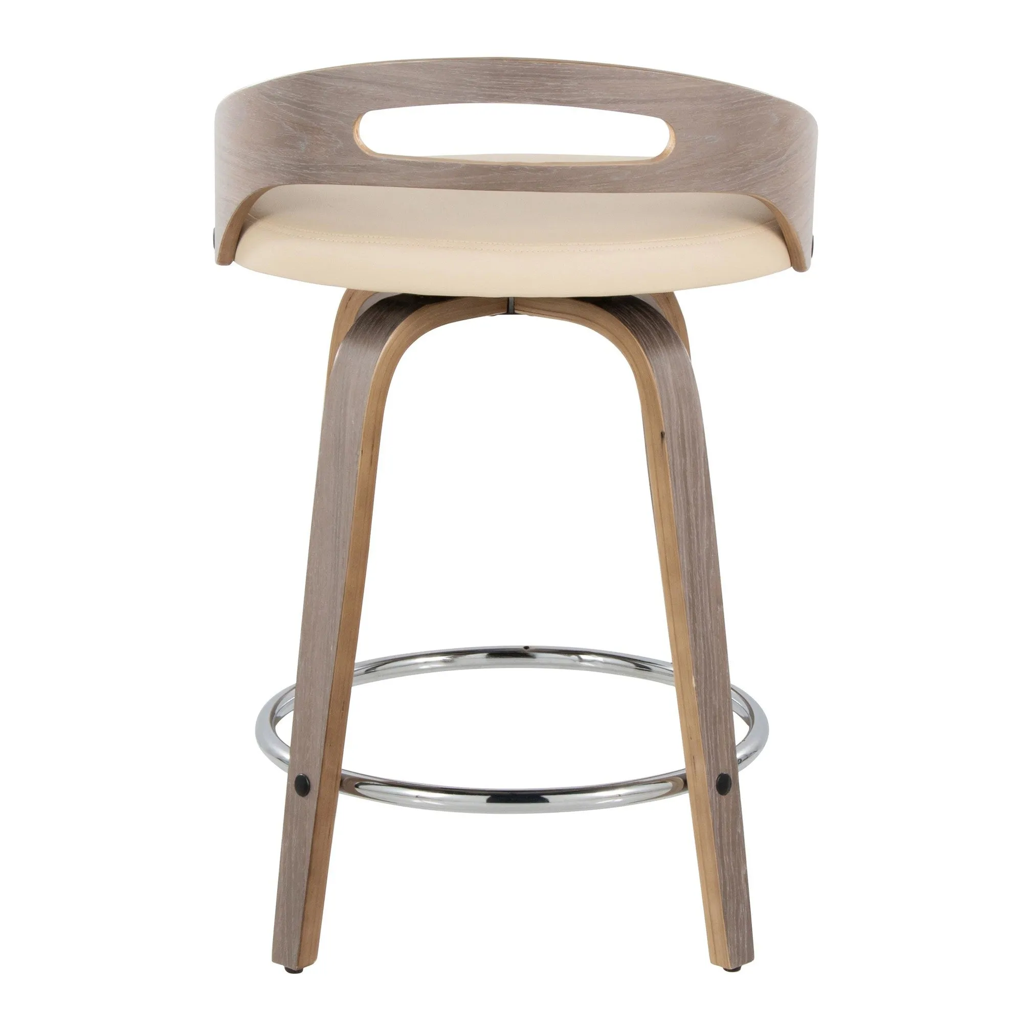 Cassis 24" Fixed-Height Counter Stool - Set of 2 By LumiSource - B24-CASSISPU-GRTZQ2 LGYLGYBK2