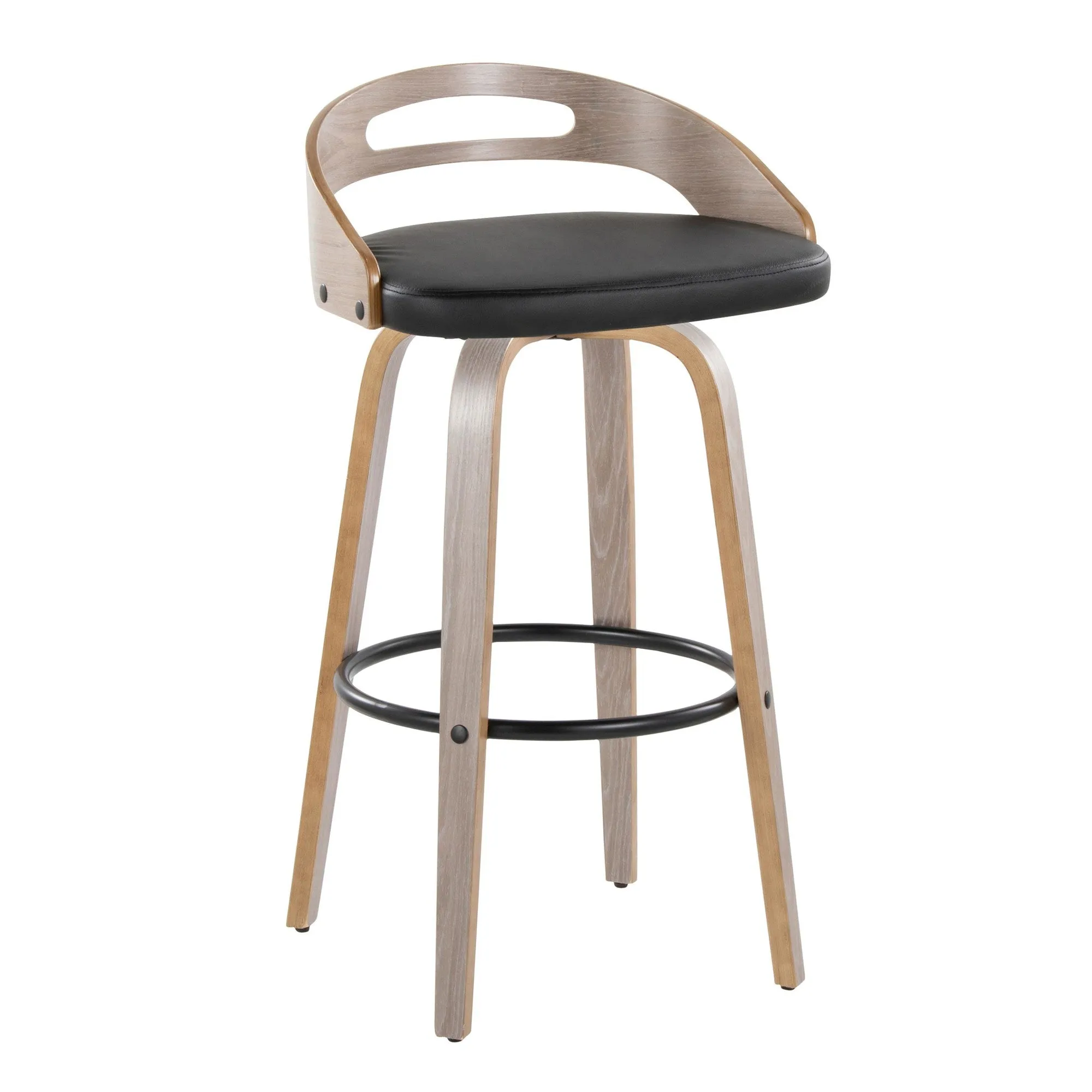 Cassis 30" Fixed-Height Barstool - Set of 2 By LumiSource - B30-CASSISPU-GRTZQ2 LGYLGYBK2