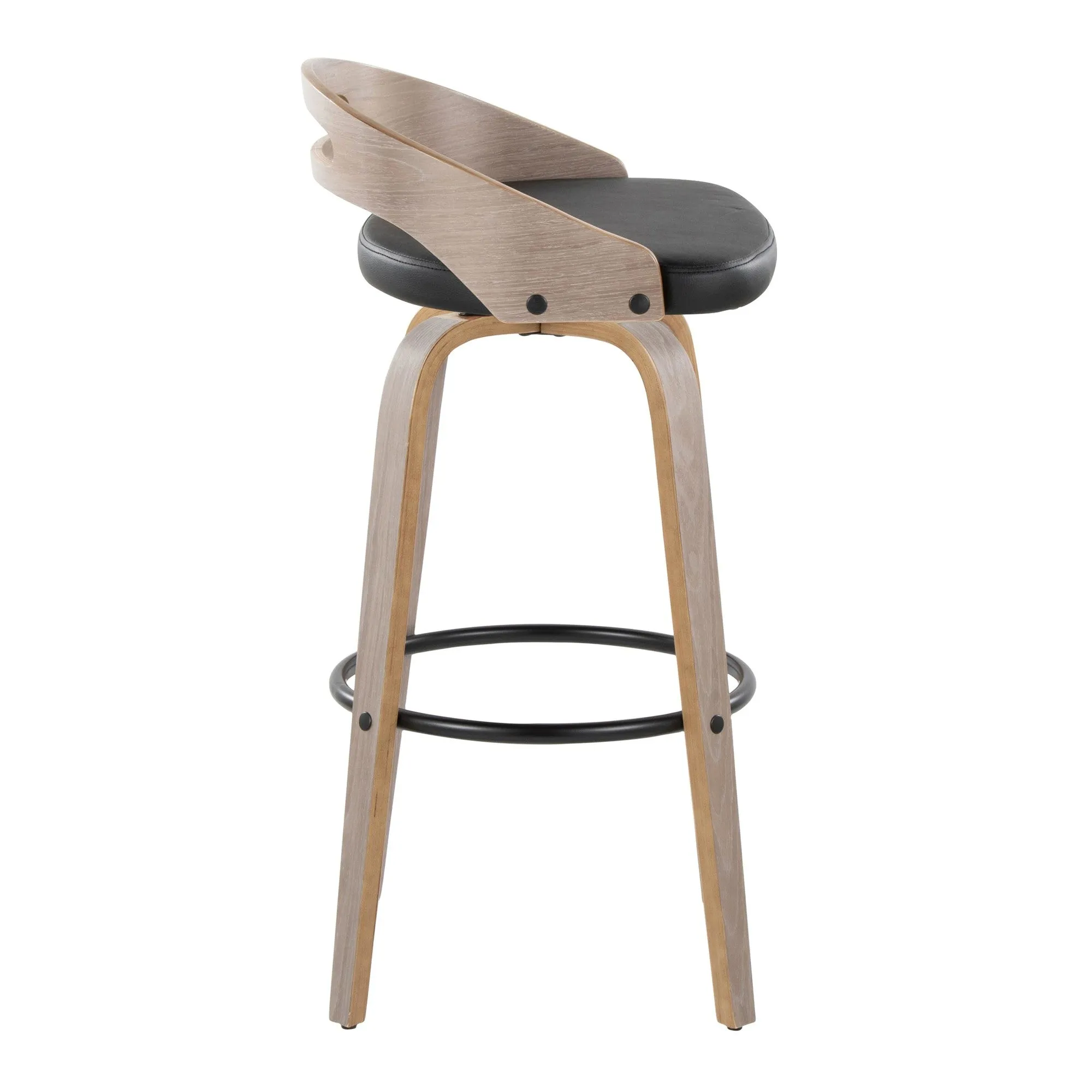 Cassis 30" Fixed-Height Barstool - Set of 2 By LumiSource - B30-CASSISPU-GRTZQ2 LGYLGYBK2