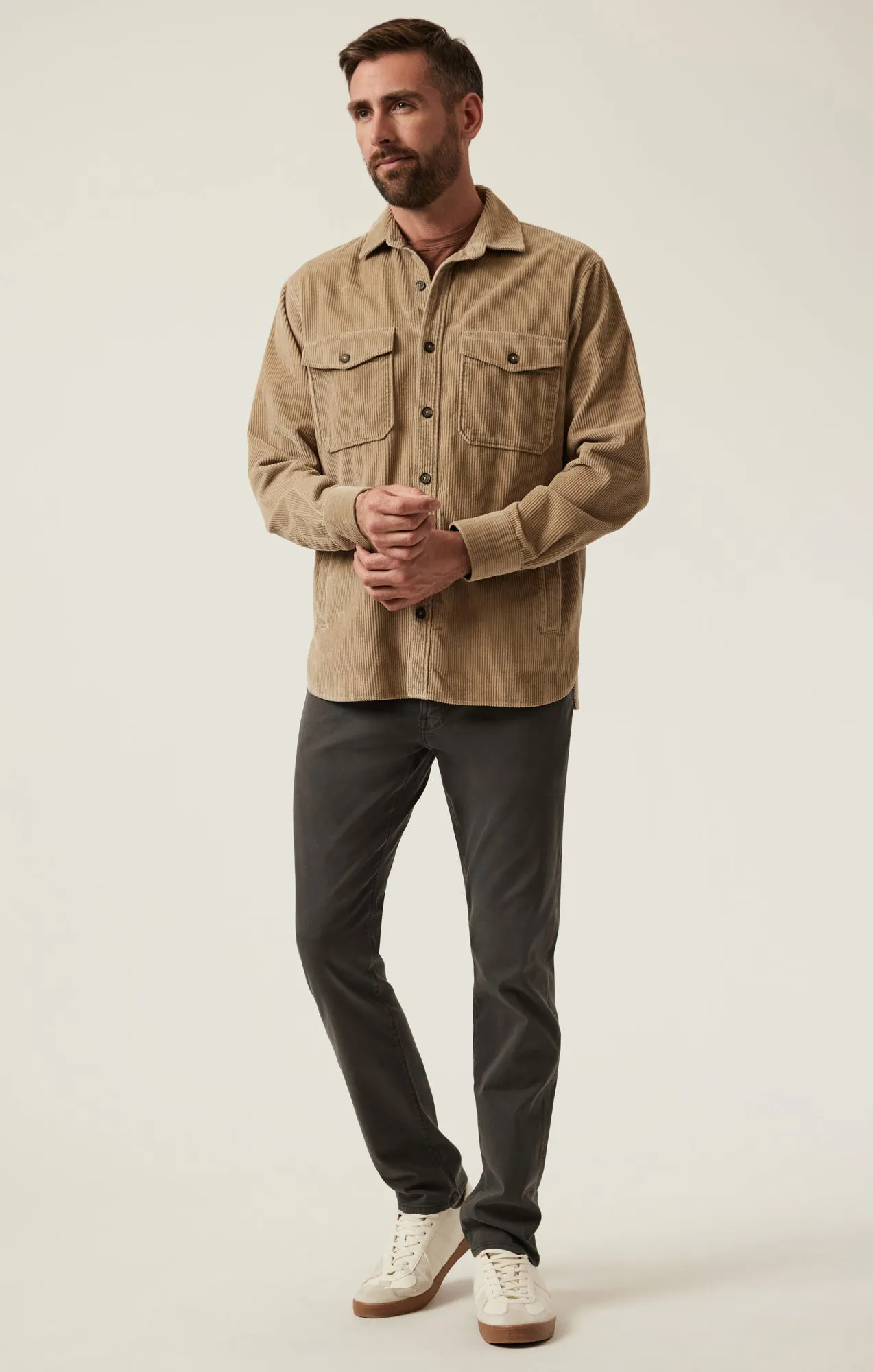 Corduroy Overshirt In Aluminum