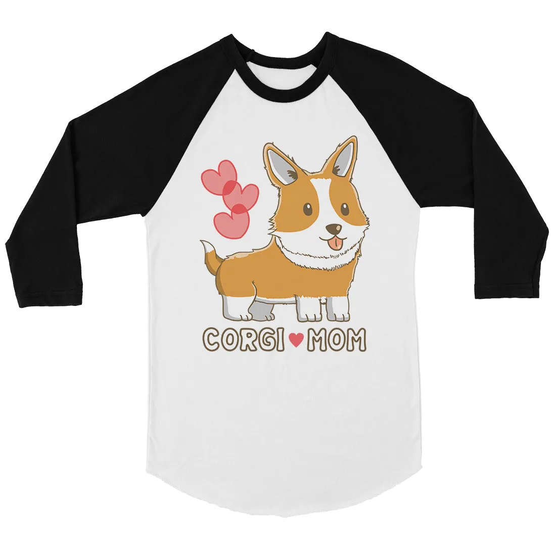 Corgi Mom Womens Baseball Tee Cute Raglan Shirt Corgi Lover Gifts