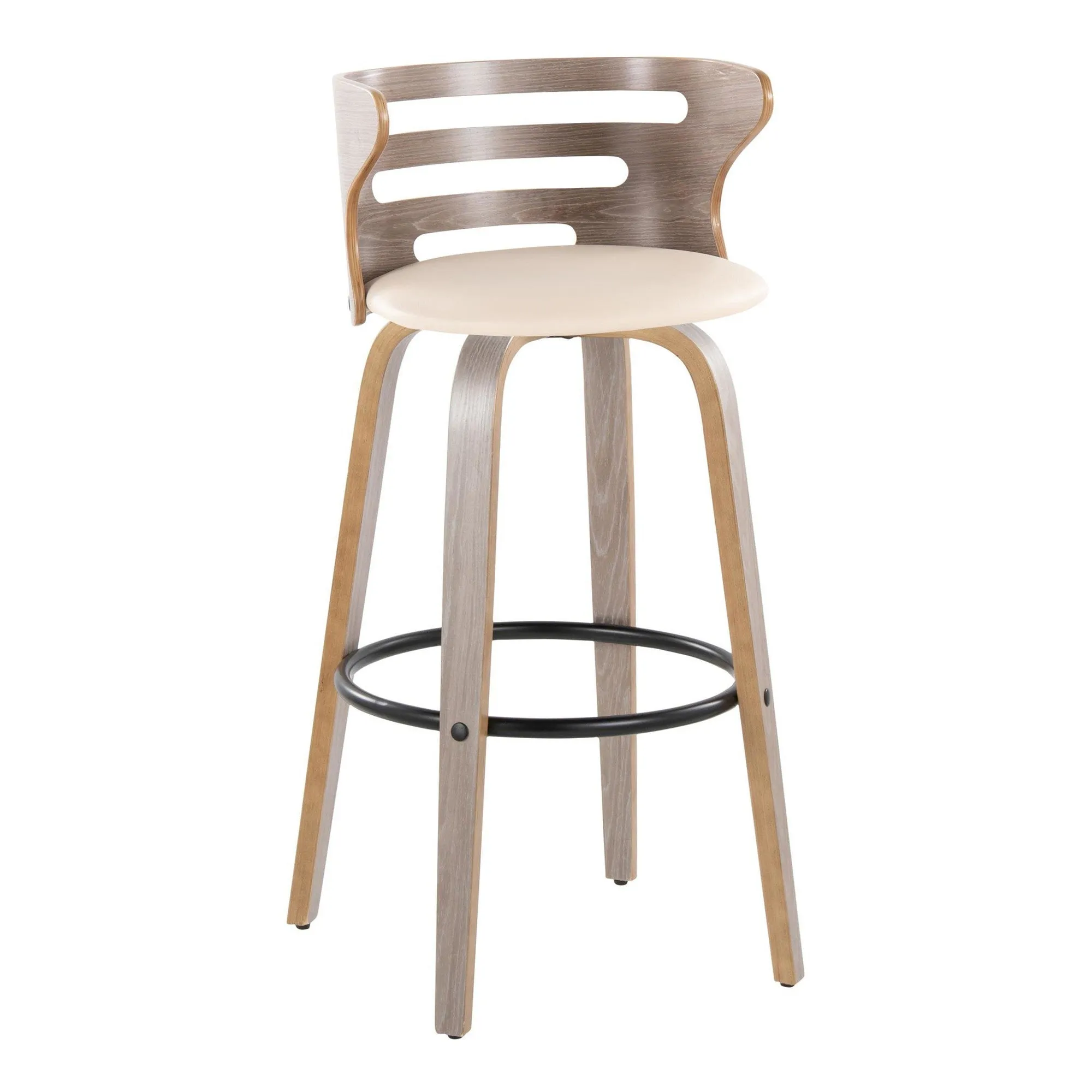 Cosini 30" Fixed-Height Barstool - Set of 2 By LumiSource - B30-COSIPU-GRTZQ2 LGYLGYBK2