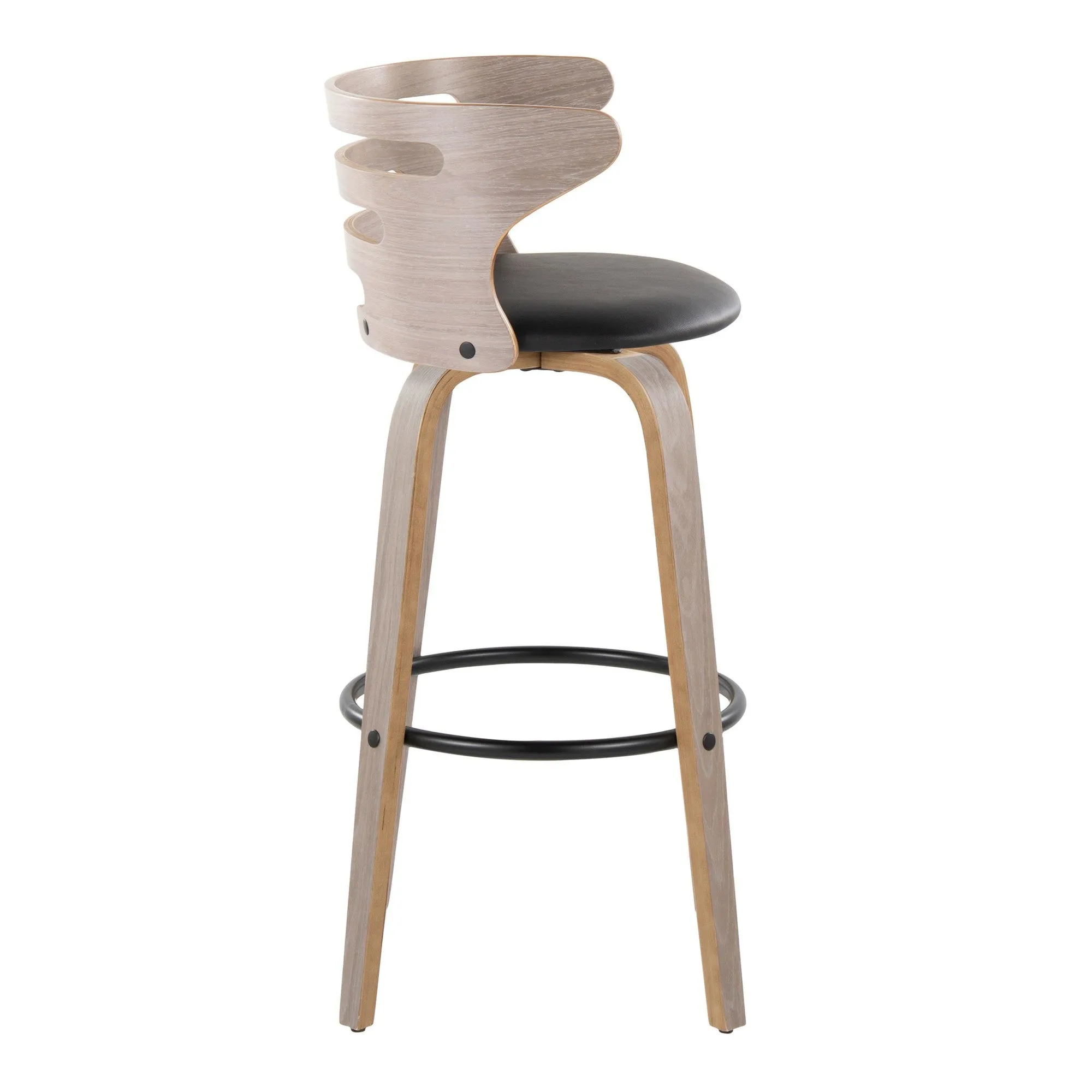 Cosini 30" Fixed-Height Barstool - Set of 2 By LumiSource - B30-COSIPU-GRTZQ2 LGYLGYBK2