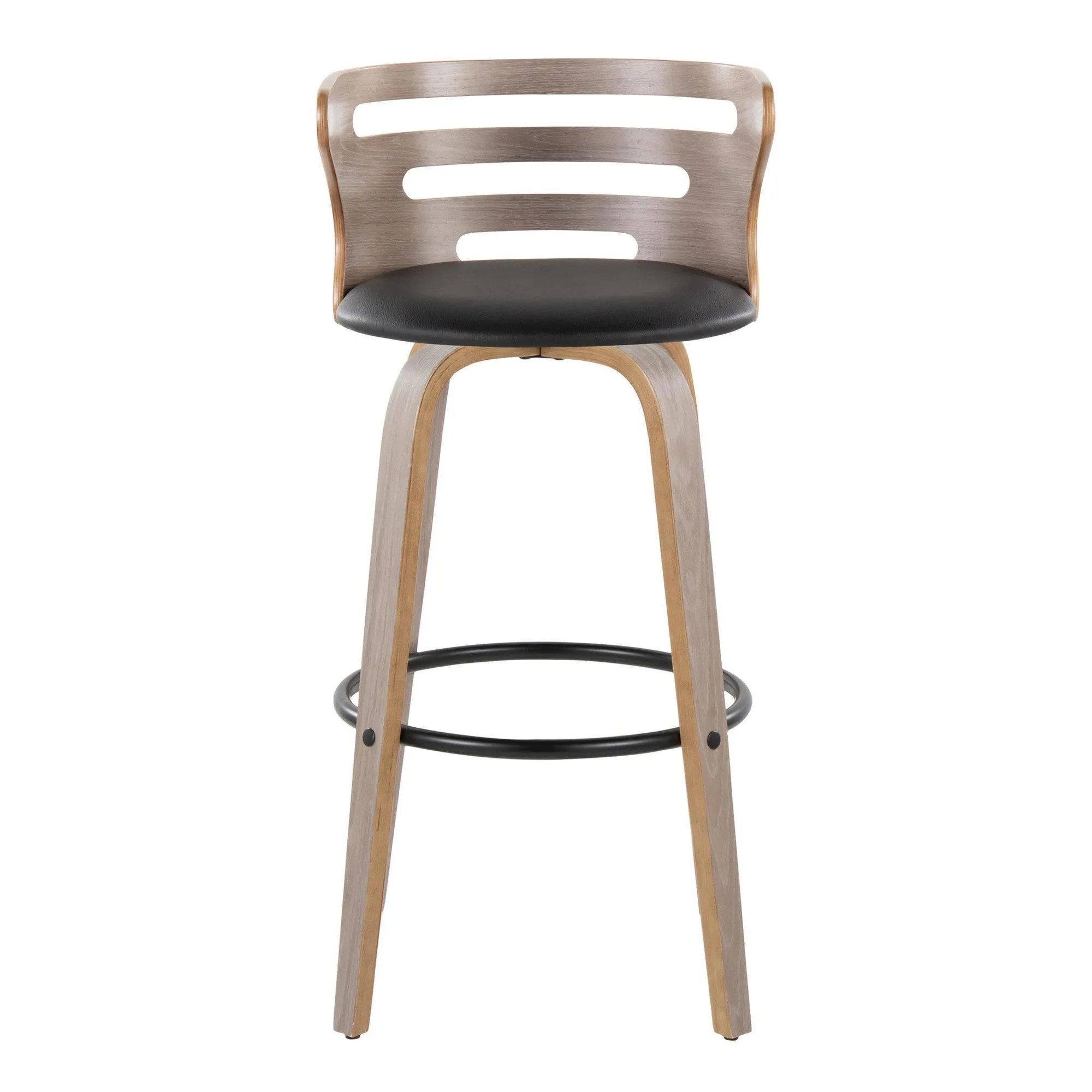 Cosini 30" Fixed-Height Barstool - Set of 2 By LumiSource - B30-COSIPU-GRTZQ2 LGYLGYBK2