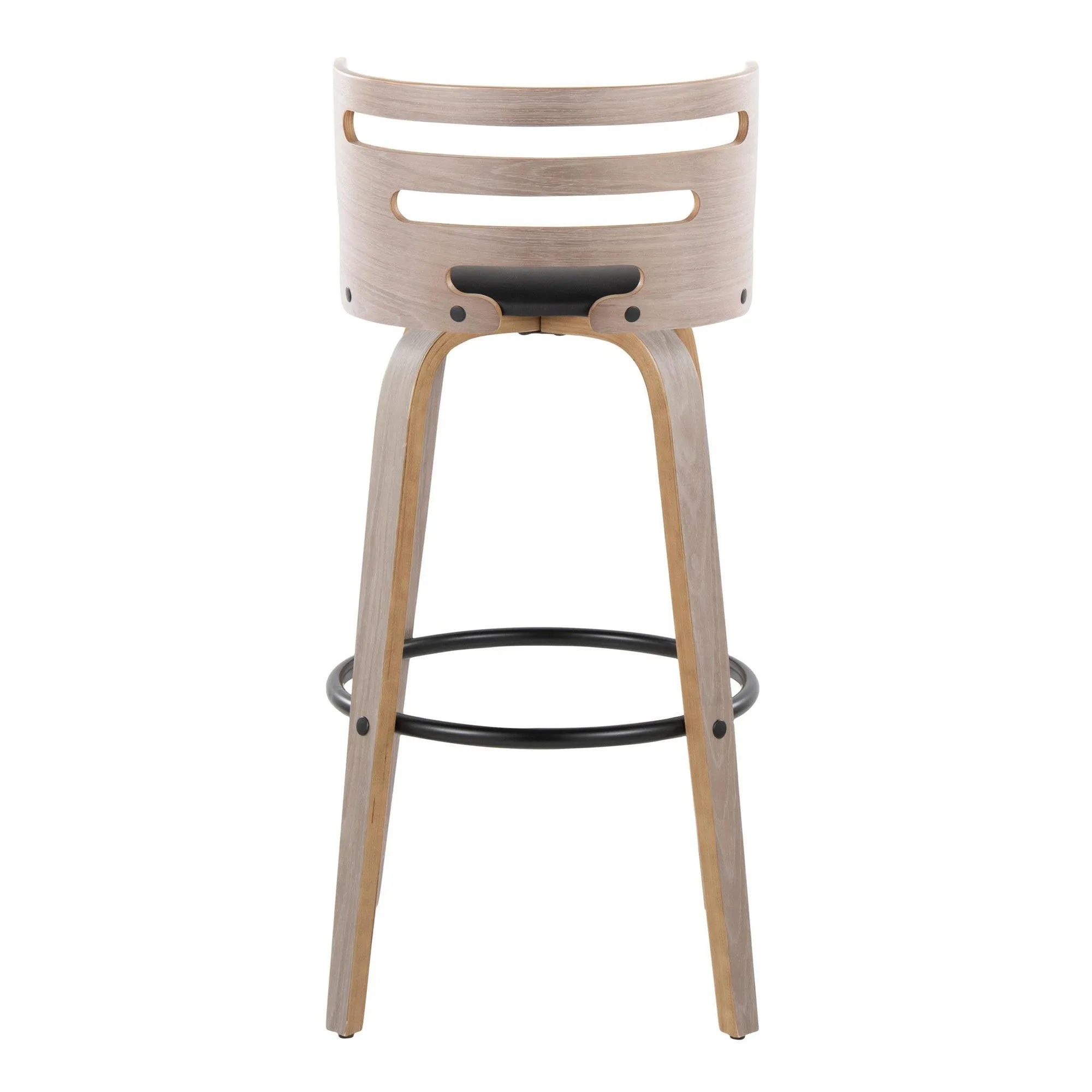 Cosini 30" Fixed-Height Barstool - Set of 2 By LumiSource - B30-COSIPU-GRTZQ2 LGYLGYBK2