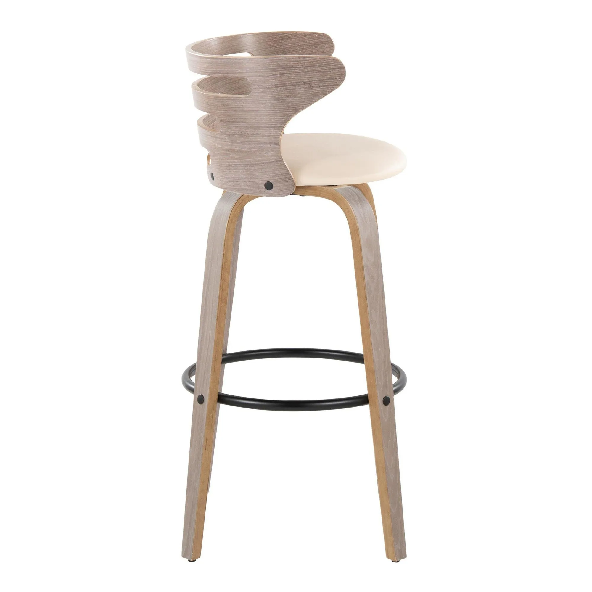 Cosini 30" Fixed-Height Barstool - Set of 2 By LumiSource - B30-COSIPU-GRTZQ2 LGYLGYBK2