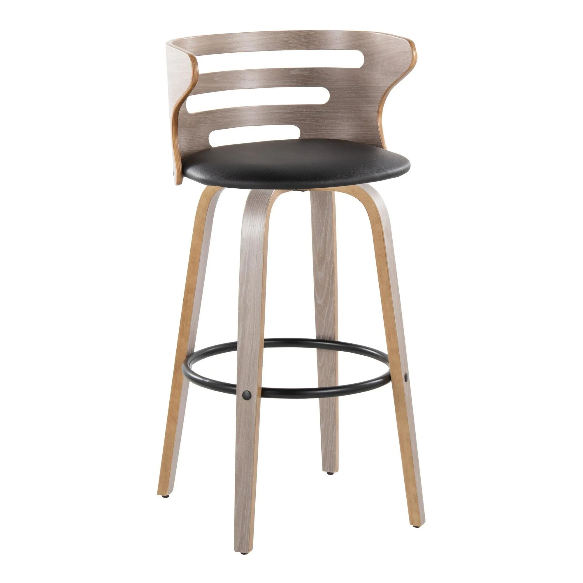 Cosini 30" Fixed-Height Barstool - Set of 2 By LumiSource - B30-COSIPU-GRTZQ2 LGYLGYBK2