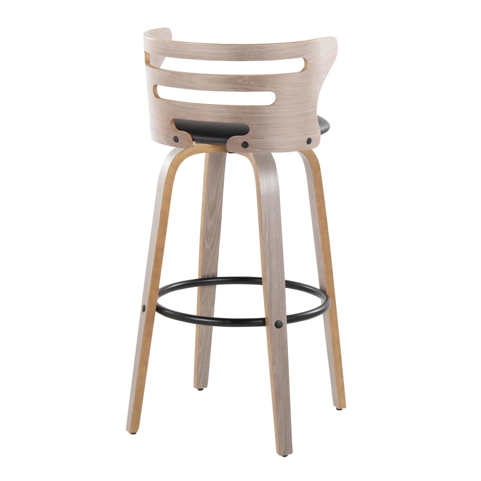 Cosini 30" Fixed-Height Barstool - Set of 2 By LumiSource - B30-COSIPU-GRTZQ2 LGYLGYBK2