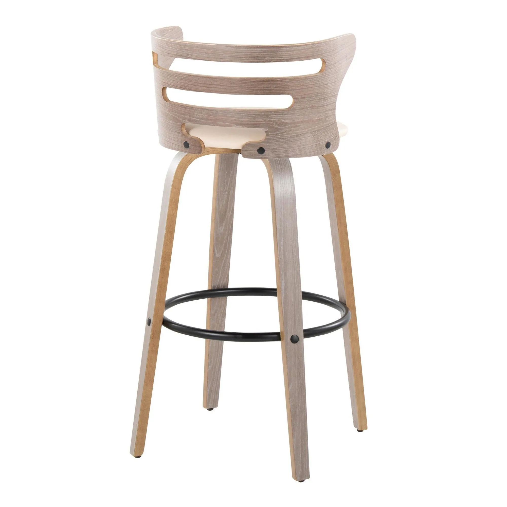 Cosini 30" Fixed-Height Barstool - Set of 2 By LumiSource - B30-COSIPU-GRTZQ2 LGYLGYBK2