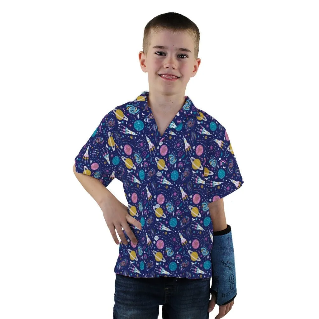 Cosmic Cute Outer Space Youth Hawaiian Shirt