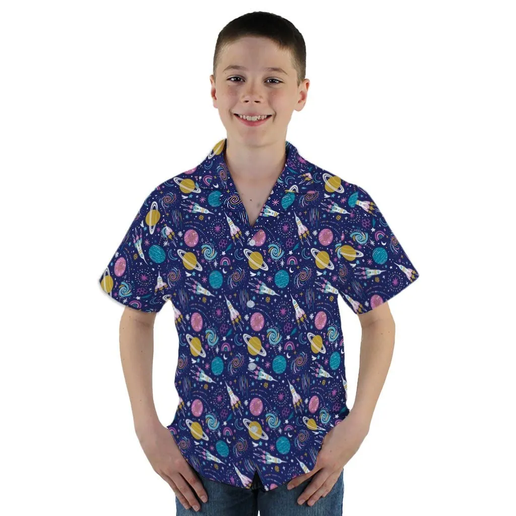 Cosmic Cute Outer Space Youth Hawaiian Shirt