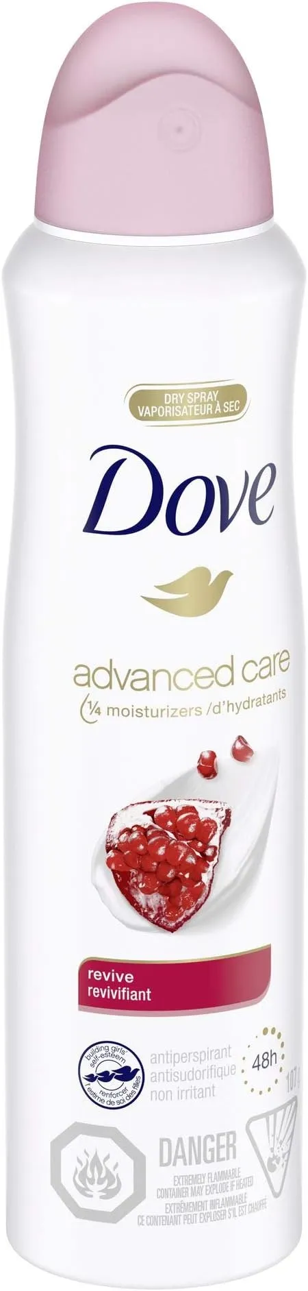 Dove Advanced Care Dry Spray Antiperspirant Deodorant for Women, Revive for 48 Hour Protection And Soft And Comfortable Underarms, 107g