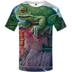 Frog T shirts Men Mountain Tshirt Anime Animal Tshirts Cool Castle T shirts Funny Gothic T-shirts 3d Short Sleeve Fashion