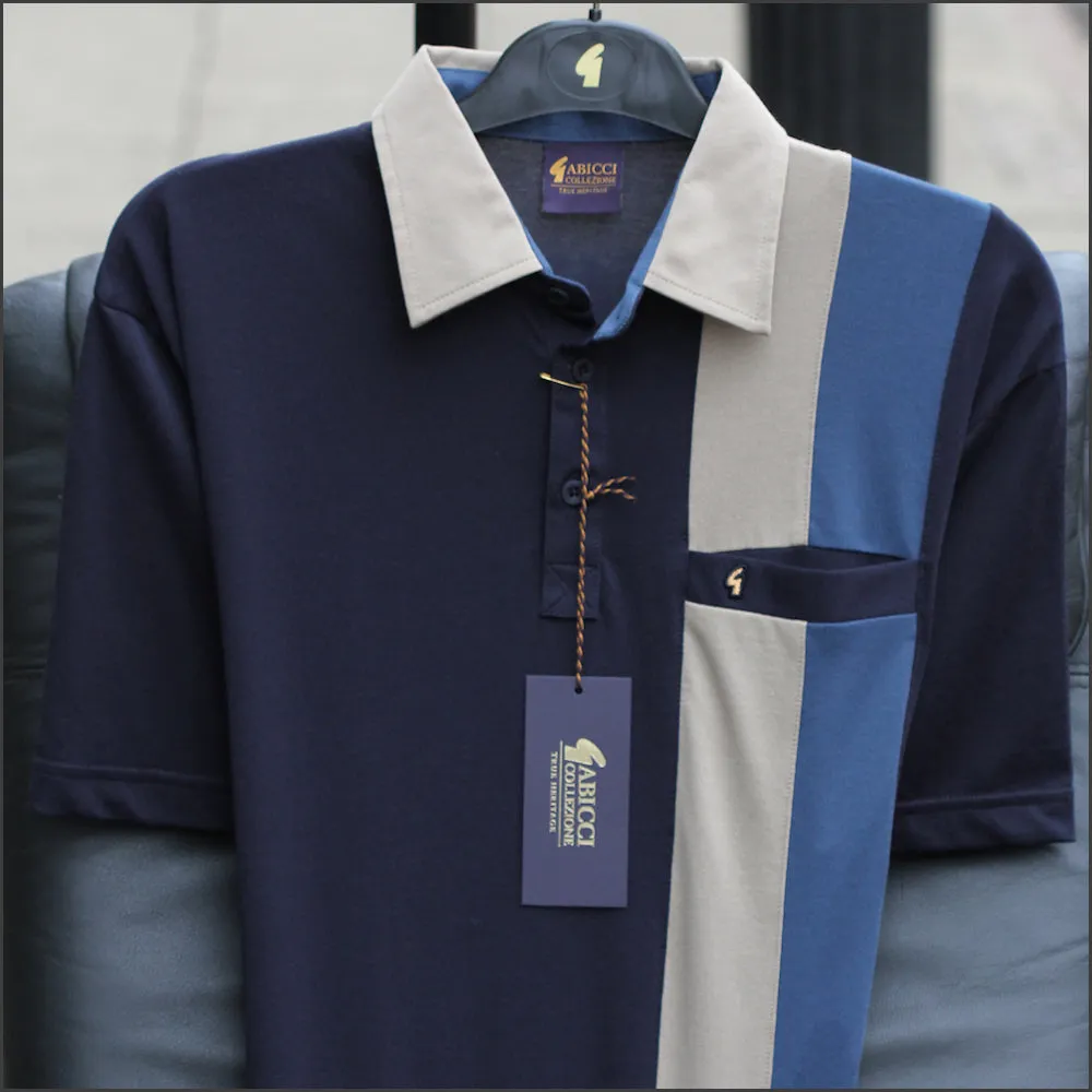 Gabicci X07 Navy Pattern Polo=